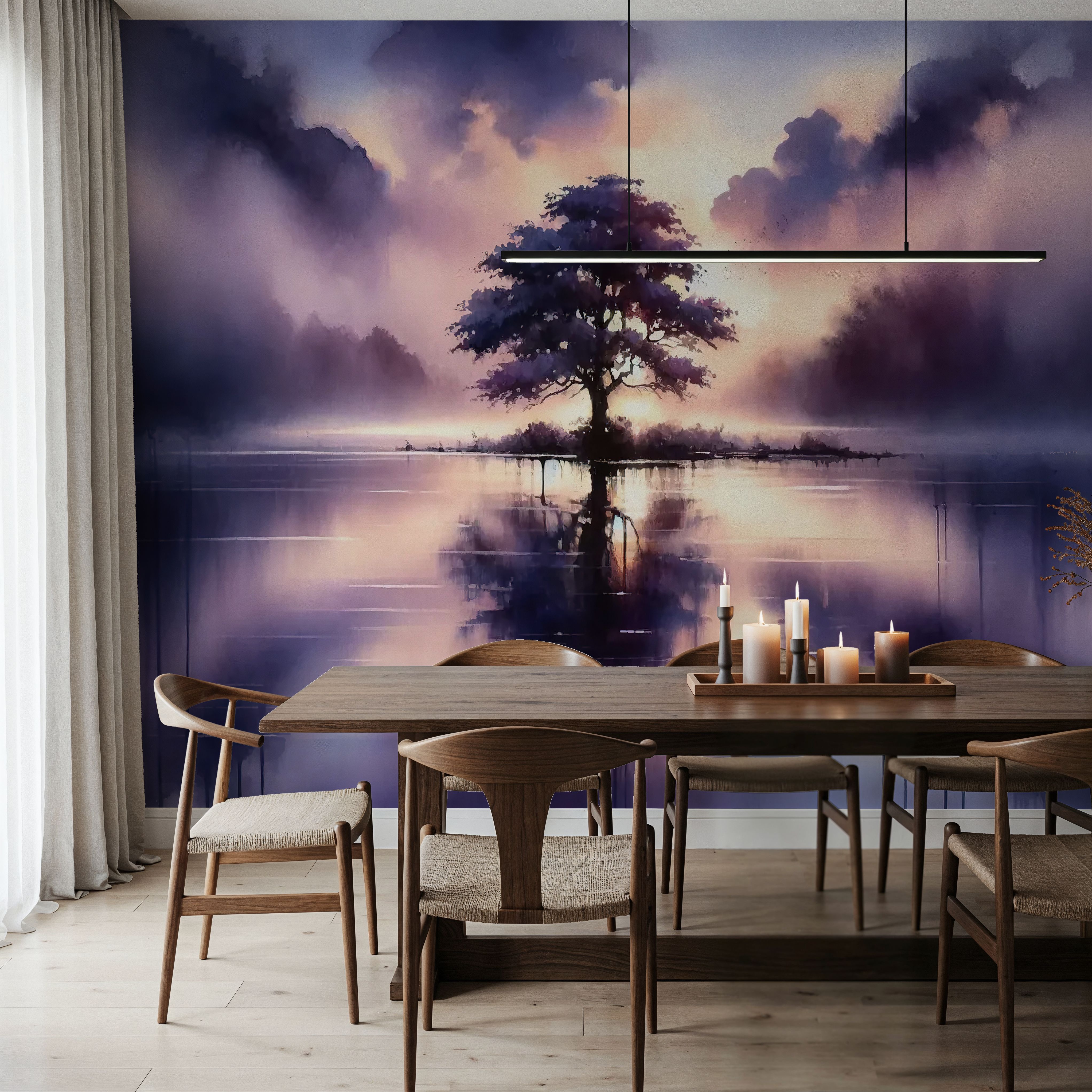 Whispers of Dawn on a Misty Lake Solitude