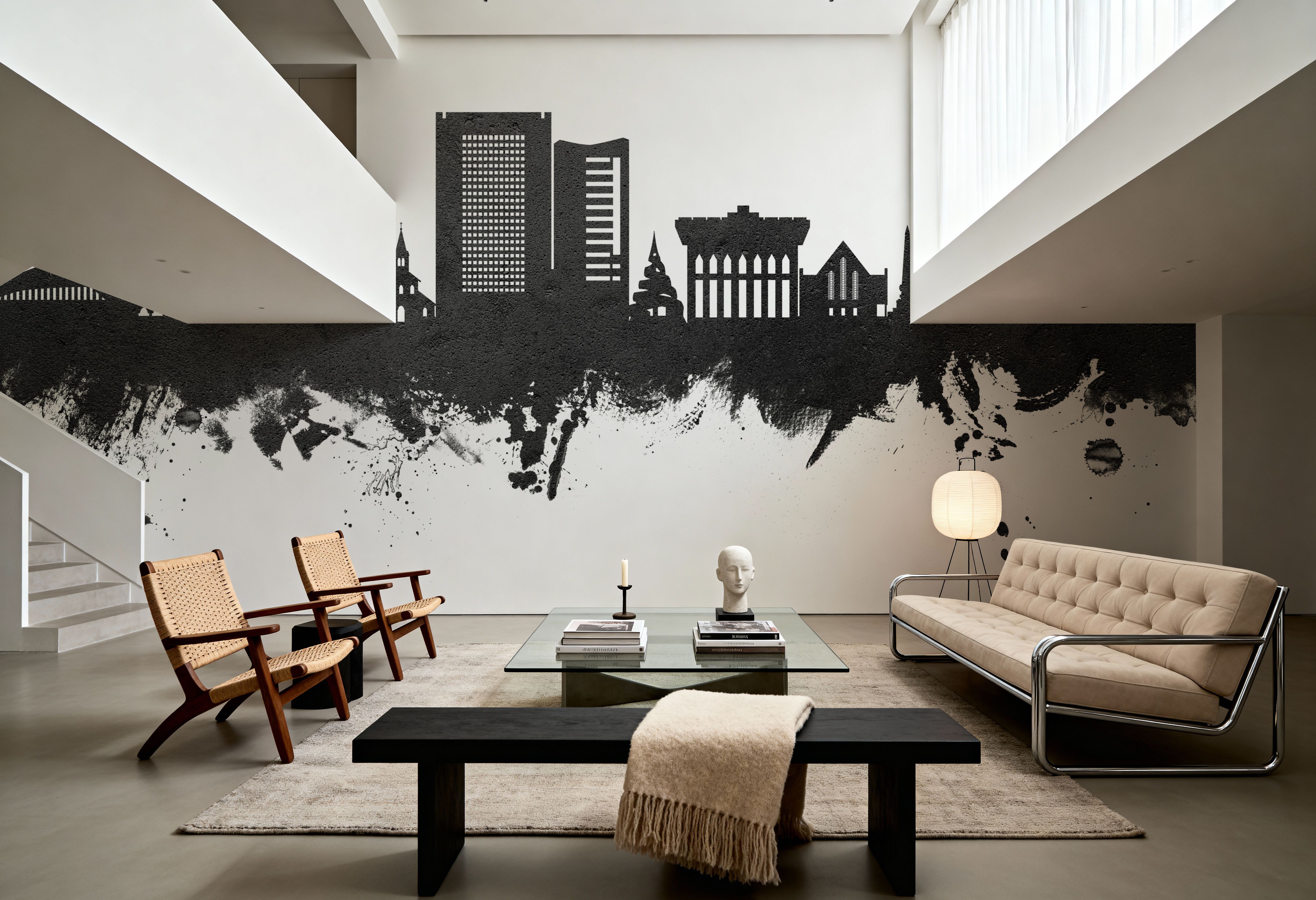 Yaoundé Cameroon Skyline Black & White