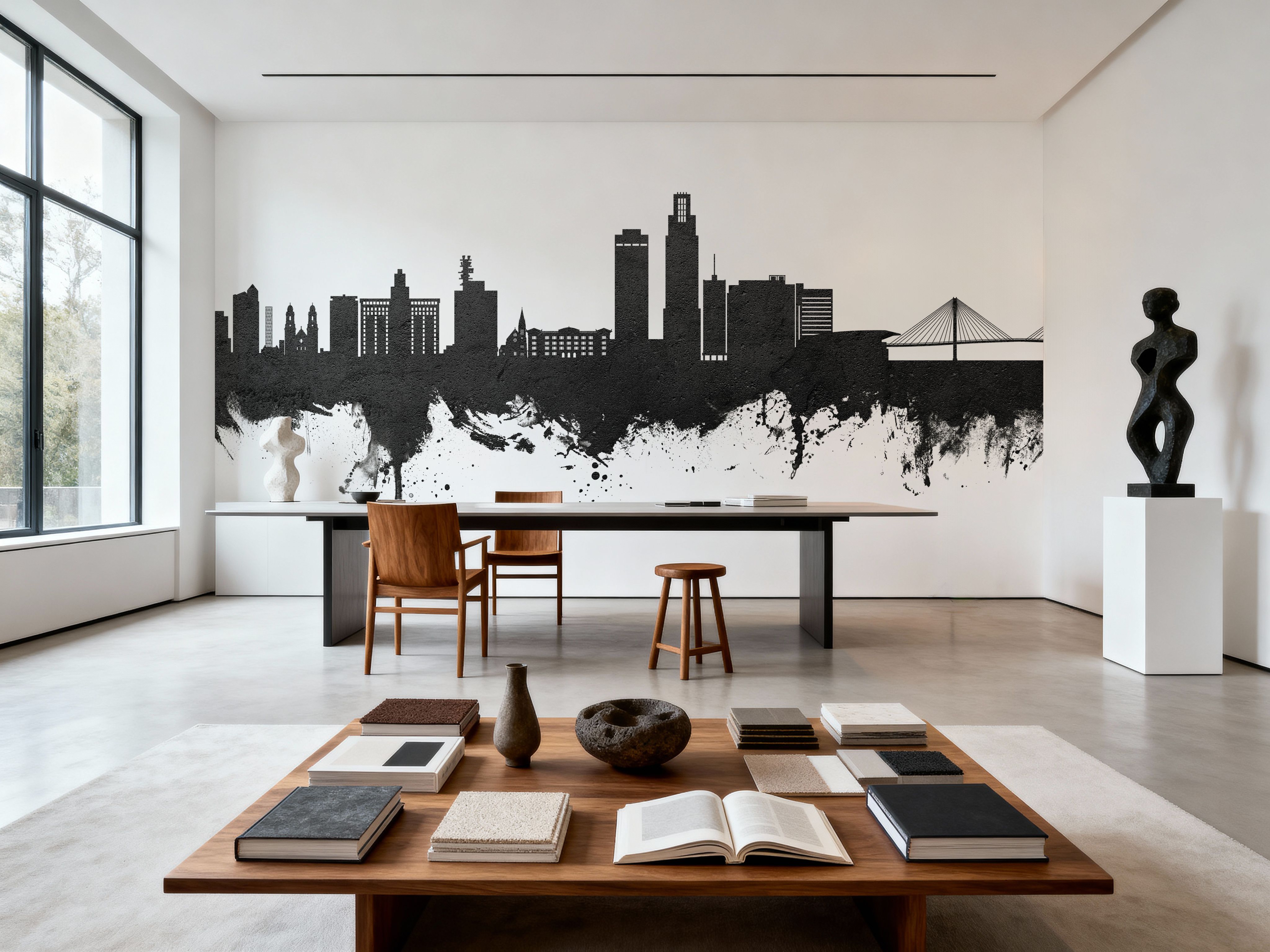 Omaha Nebraska Skyline Black & White