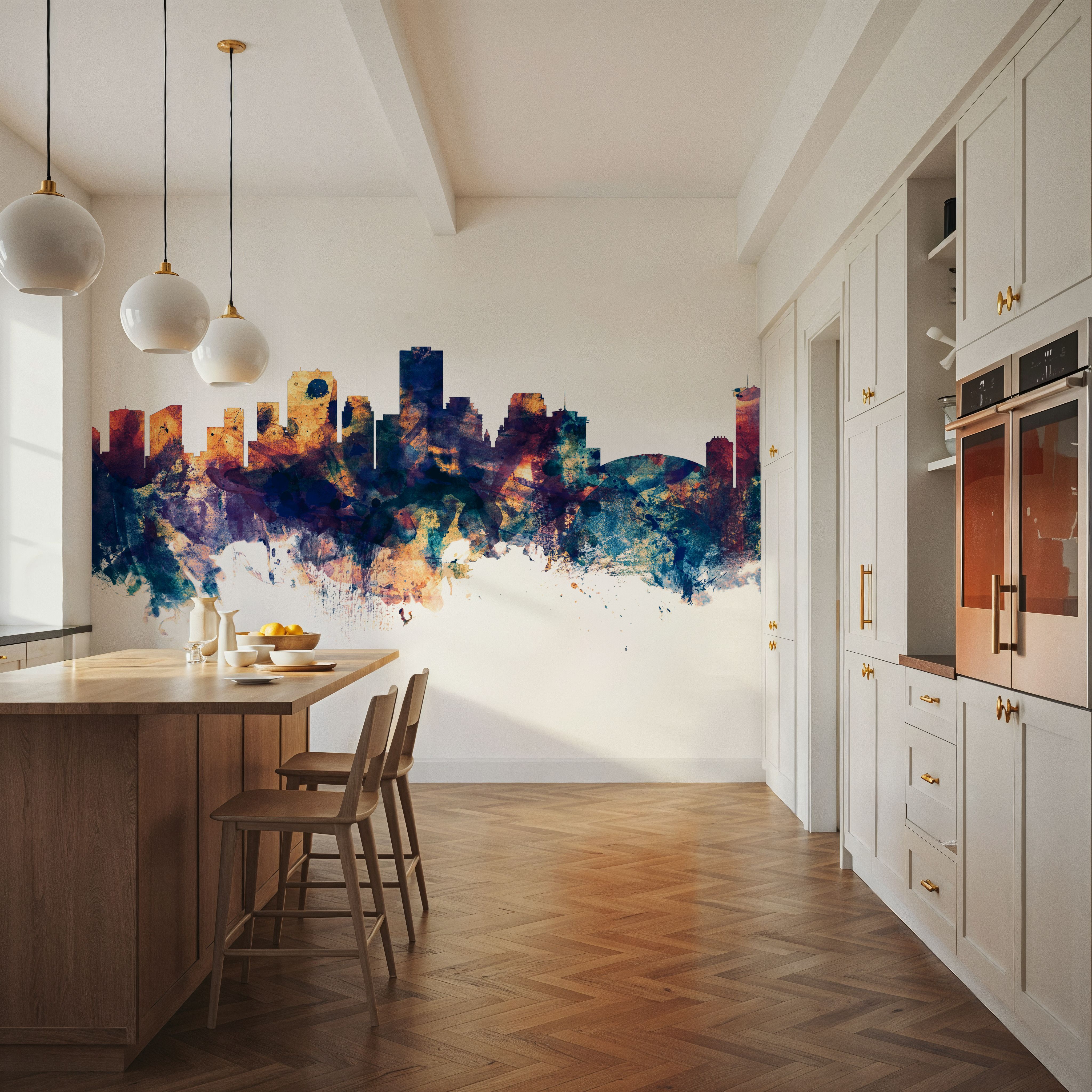 New Orleans Louisiana Skyline Blue & Bronze