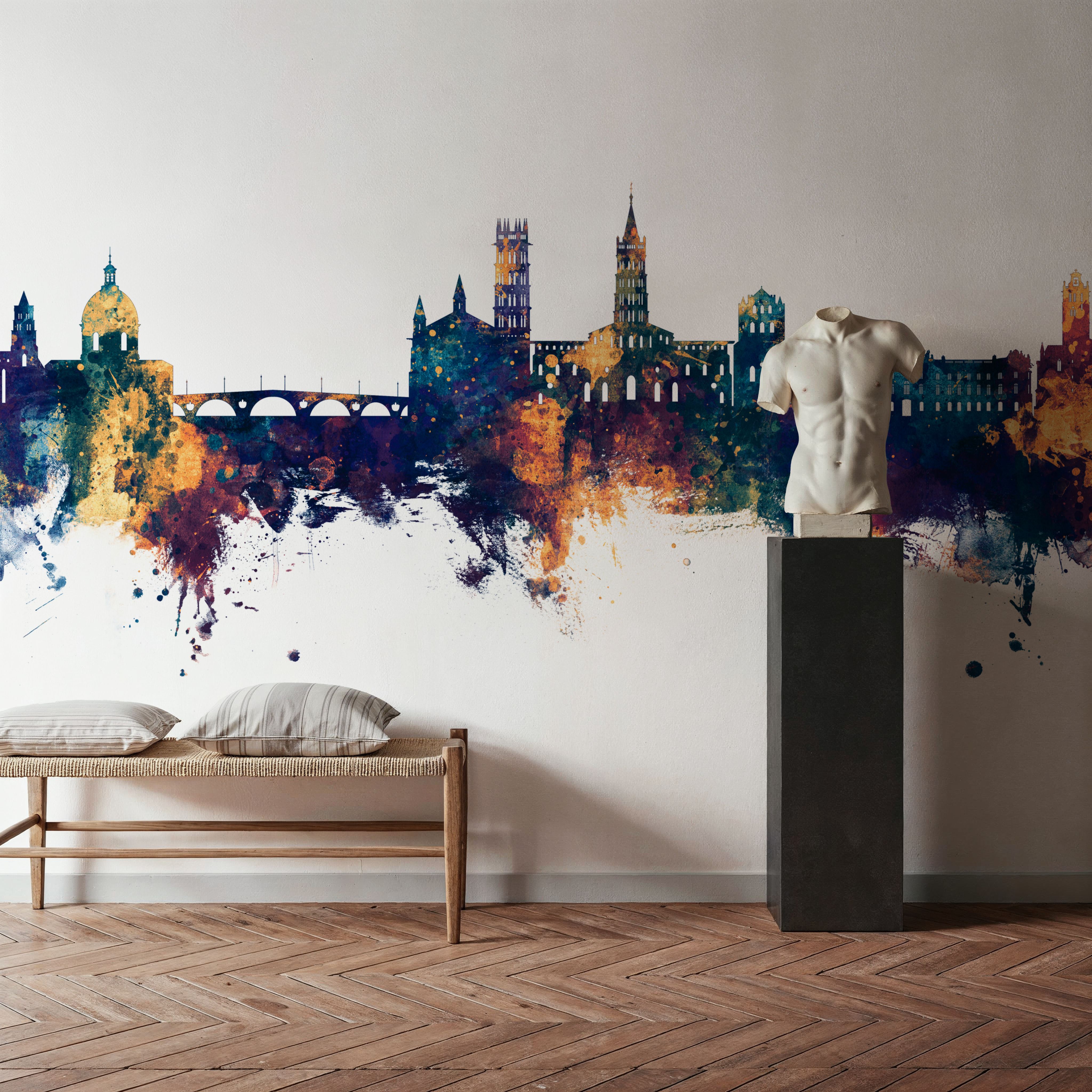 Toulouse France Skyline Blue & Bronze