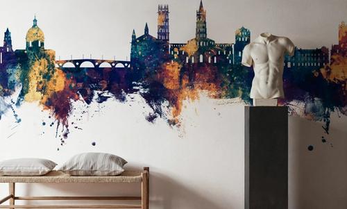Toulouse France Skyline Blue & Bronze