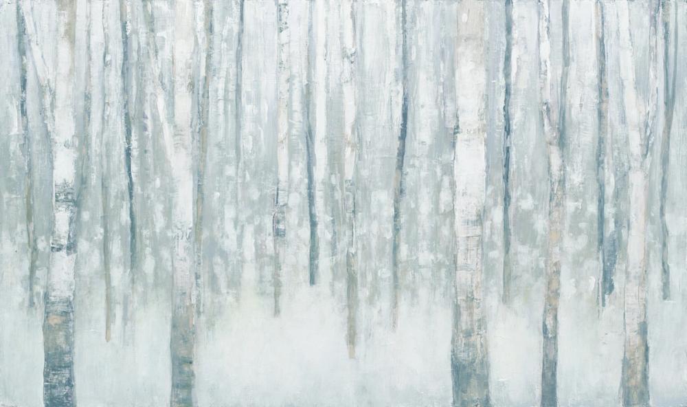 Birches in Winter Blue Gray
