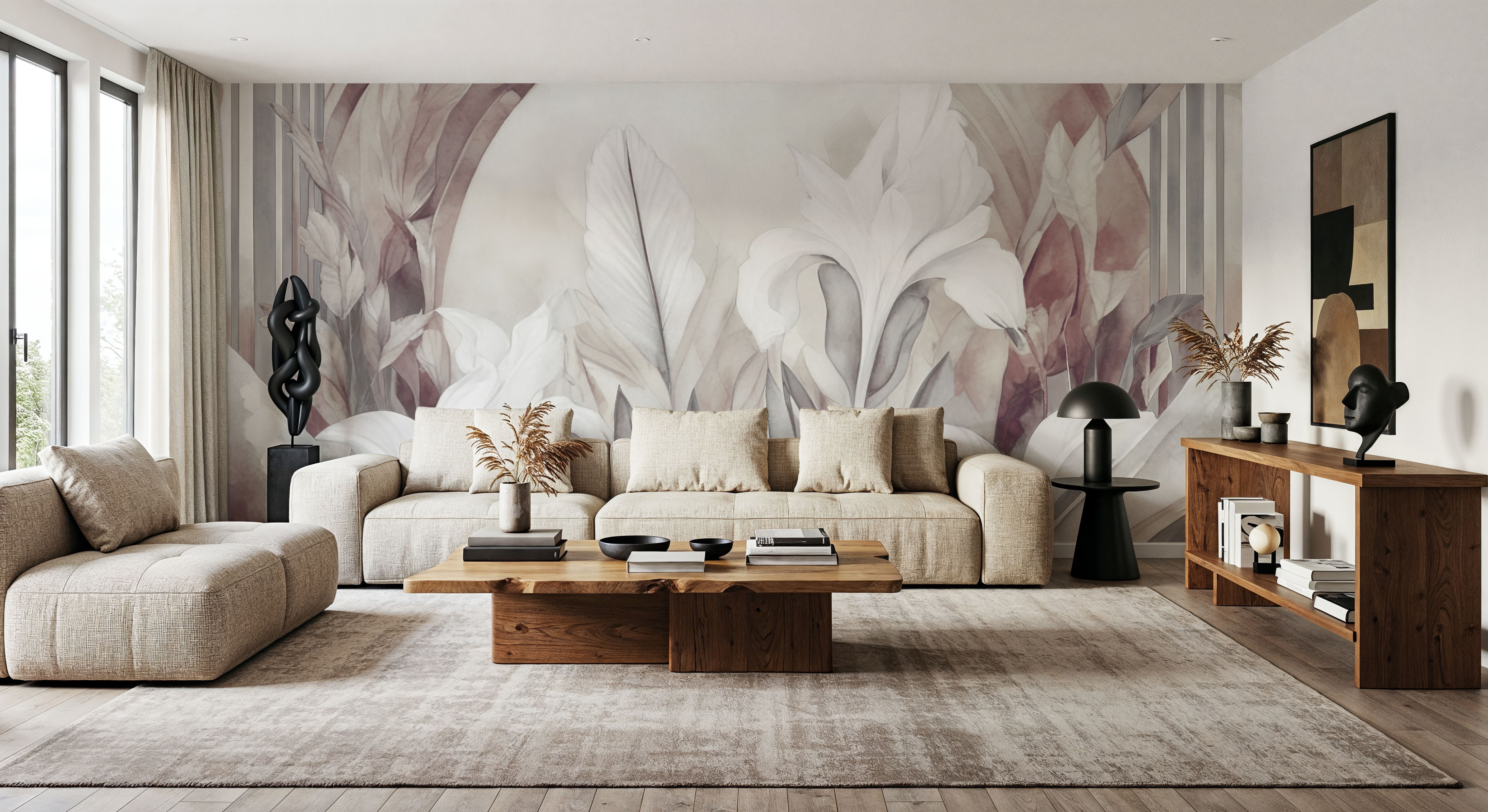 Irises at Sunrise Red, Papier peint