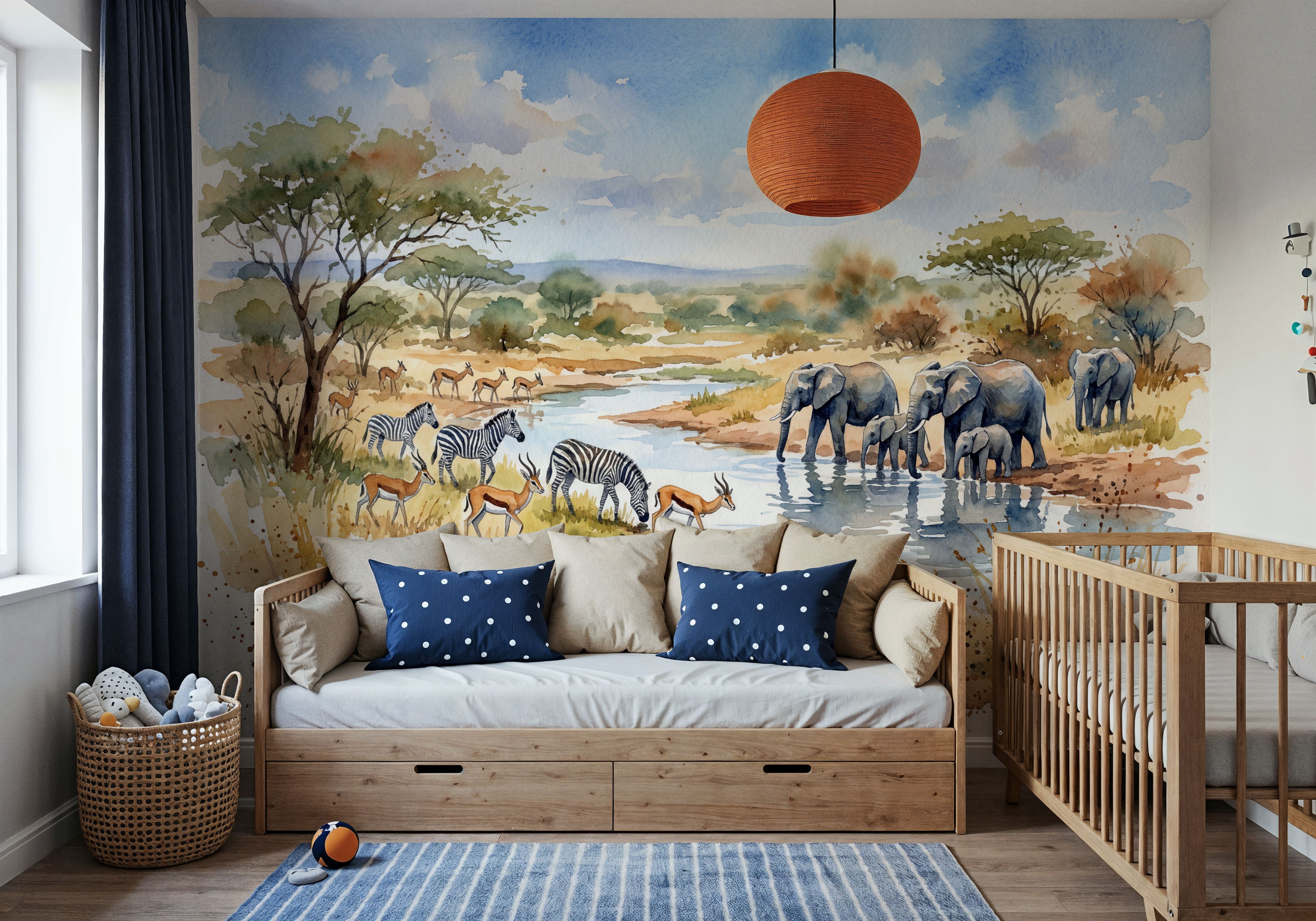 Savannah Water Hole - Watercolor Landscapes Series