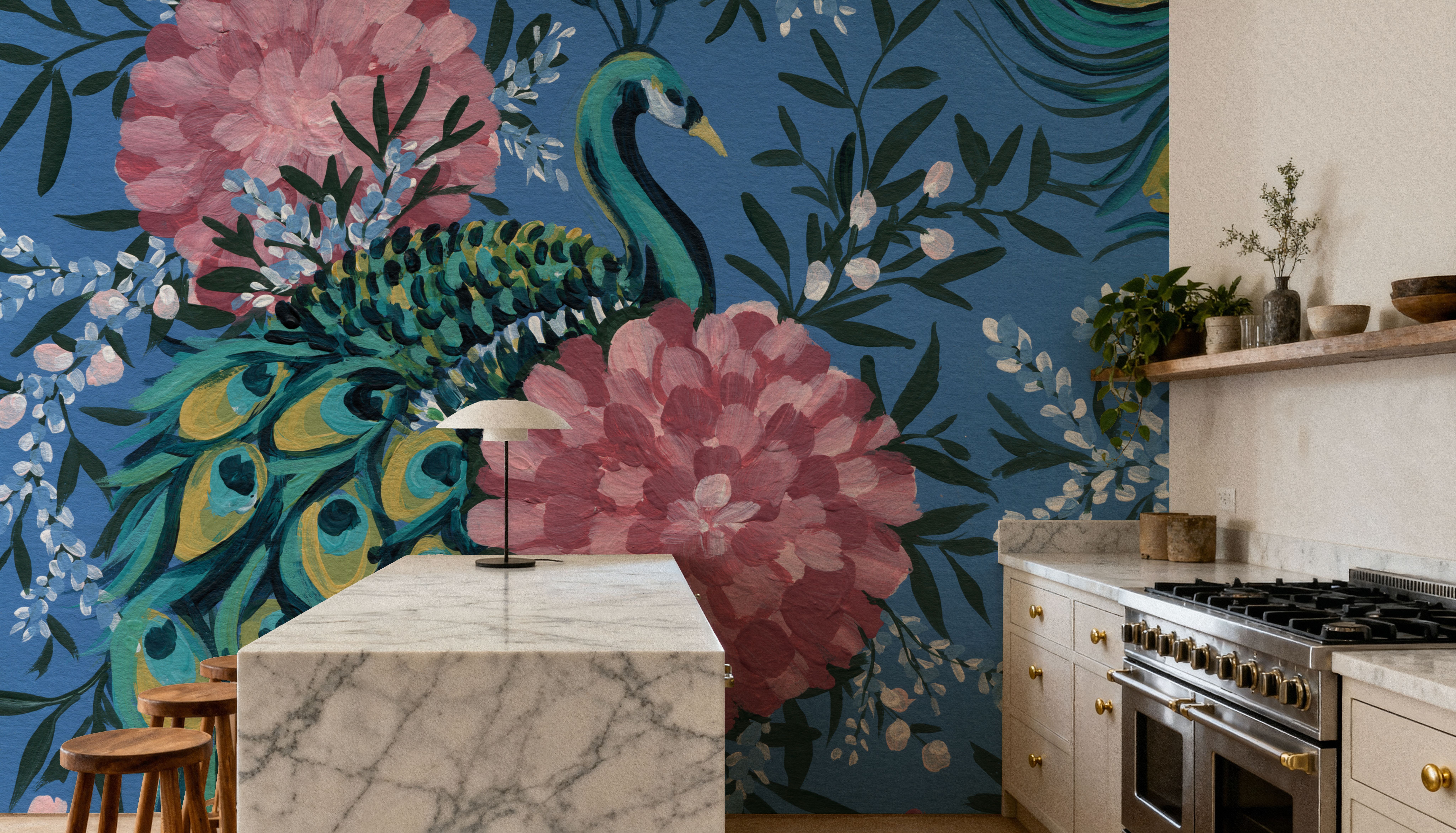 Maximalist Peacock, Wallpaper