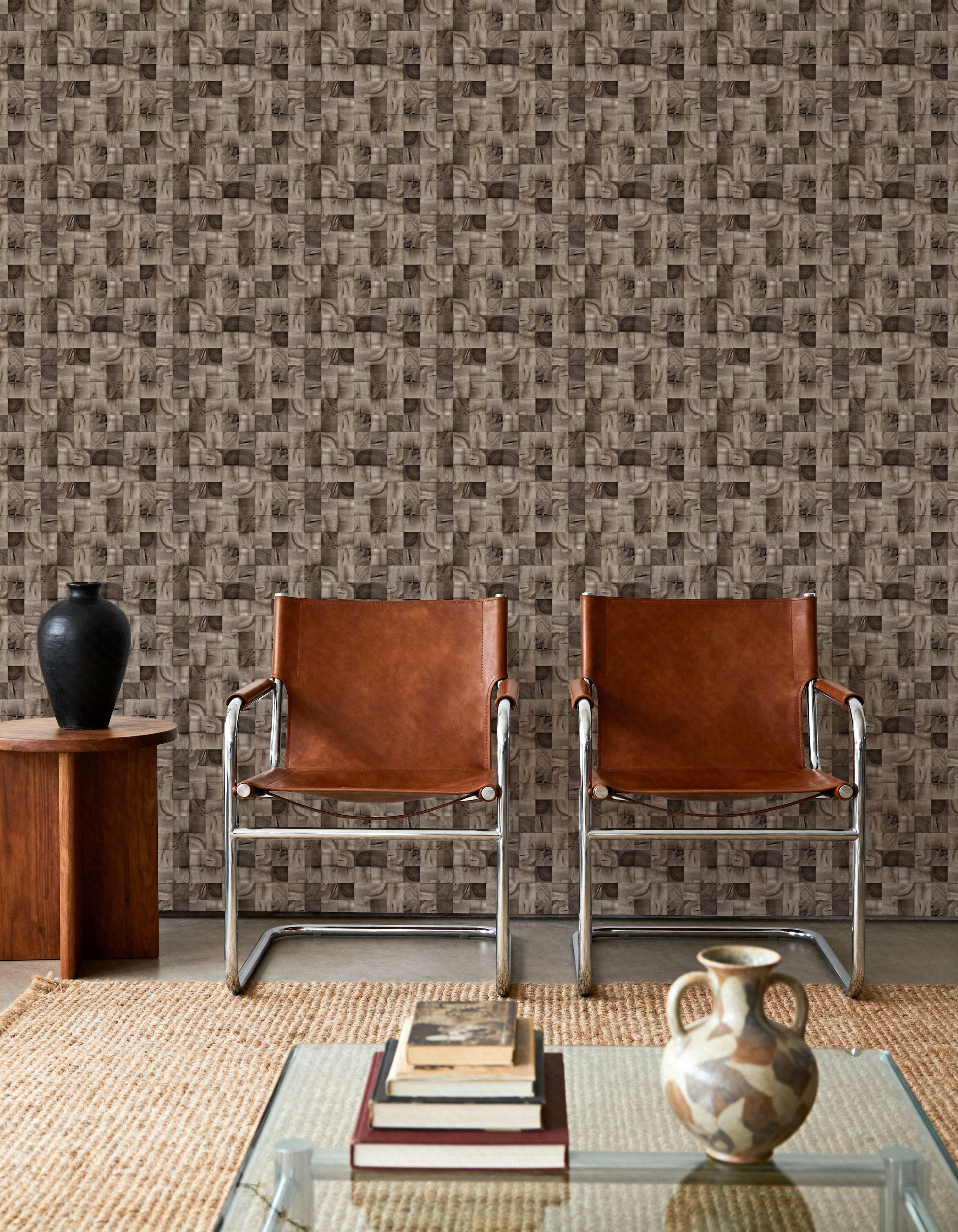 Stubbs, Walnut, Wallpaper