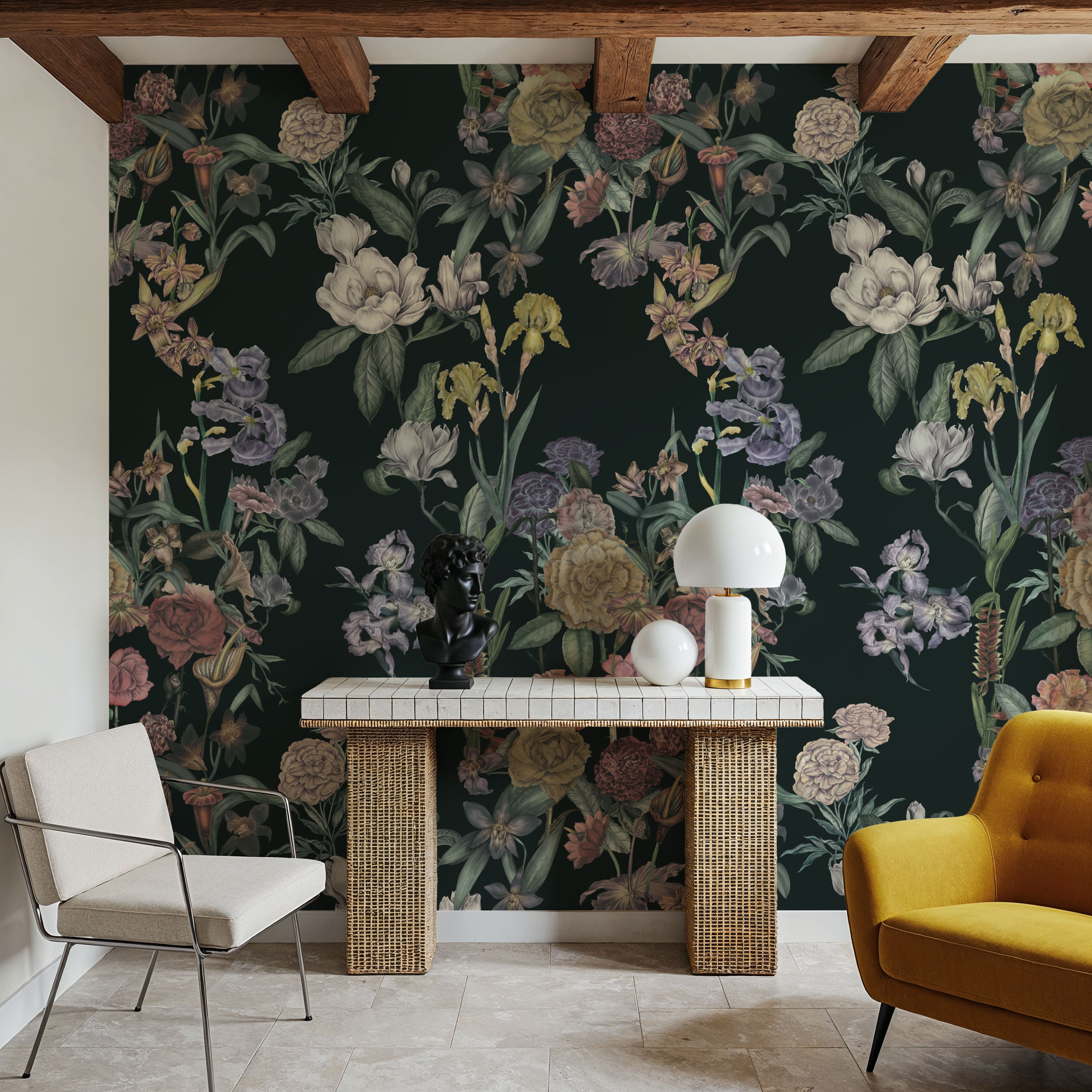 Floral Gaze, Dark Green