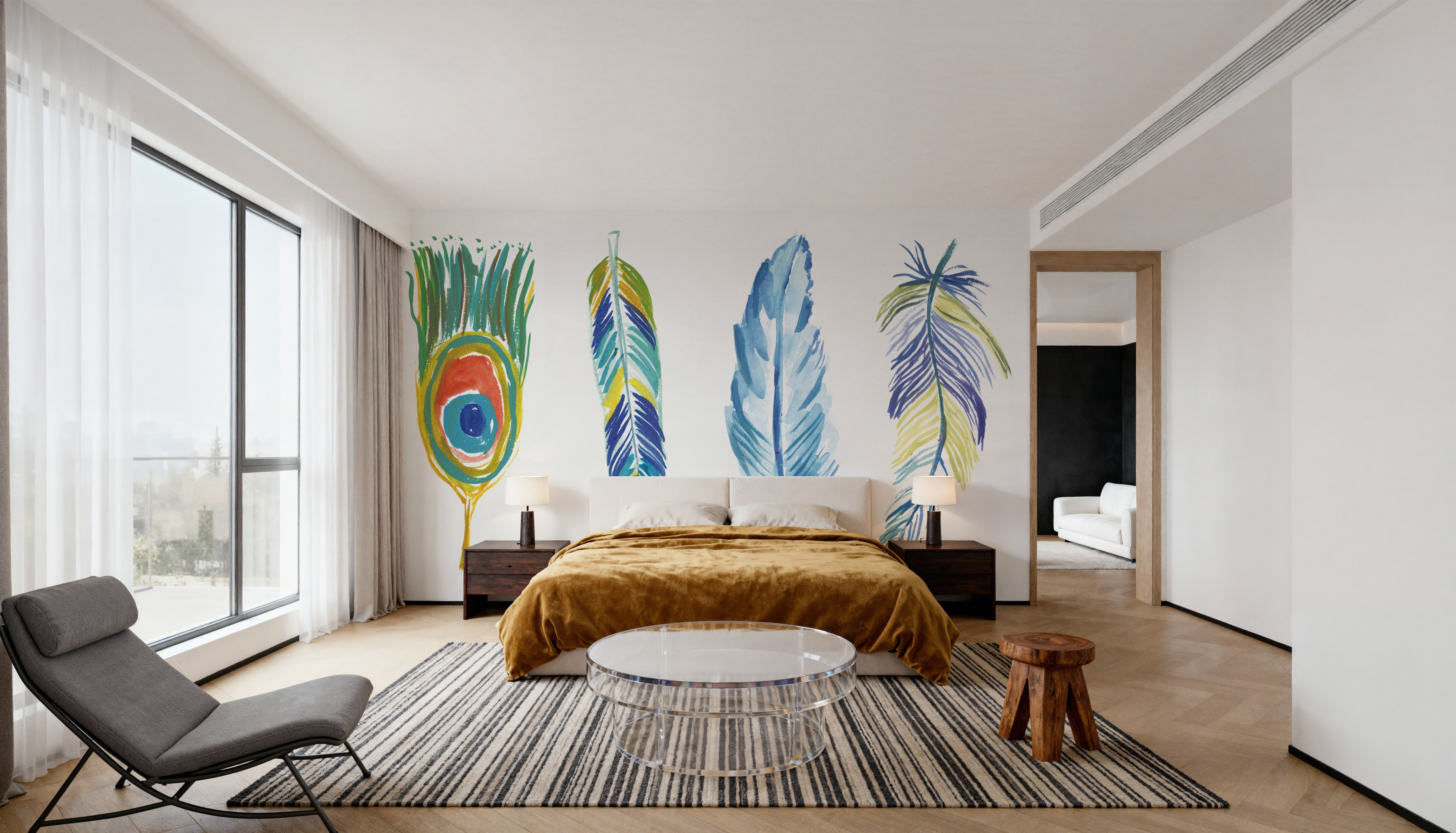 Rainbow Feathers I