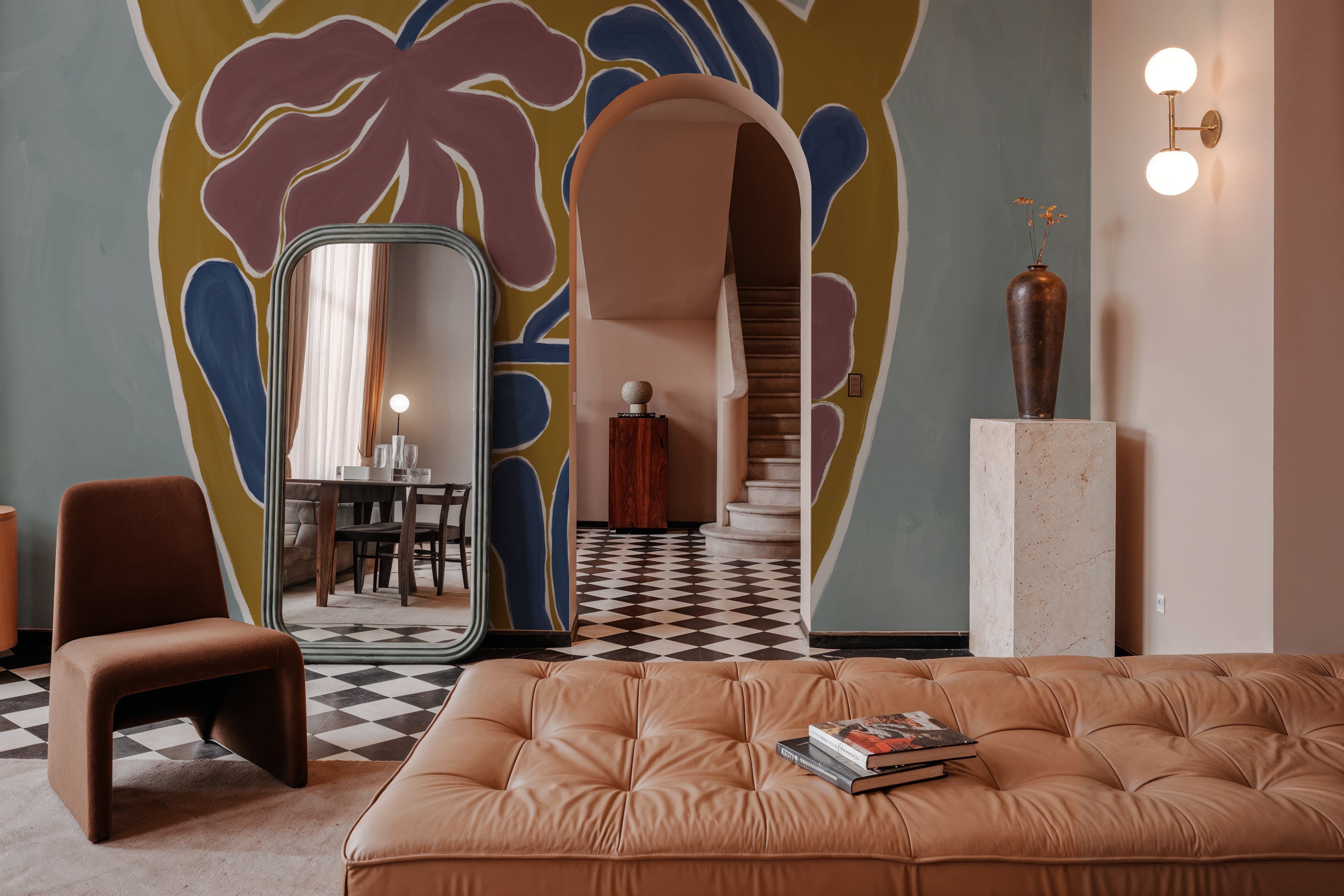 Modern Floral Vase I, Behang