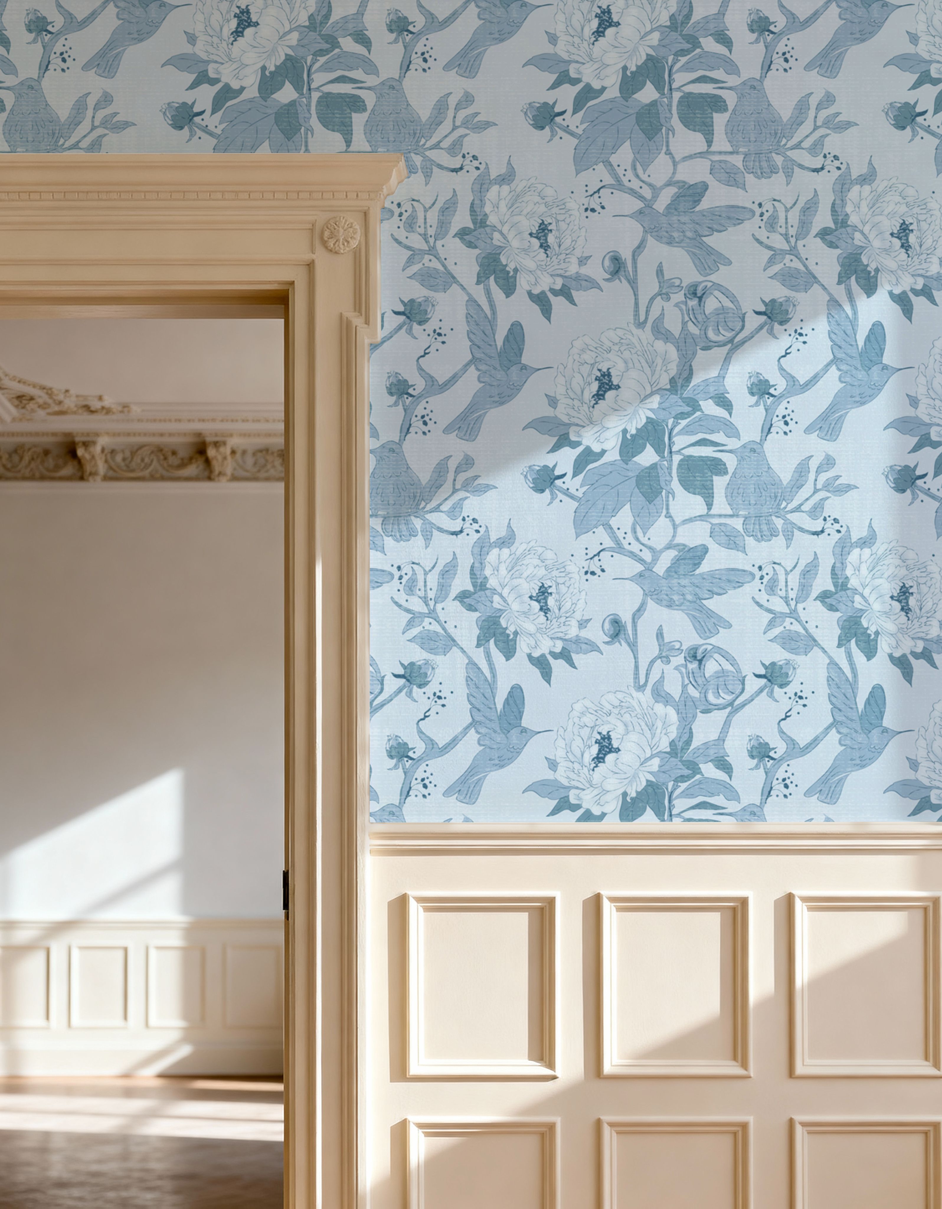 Peony Toile, Sky