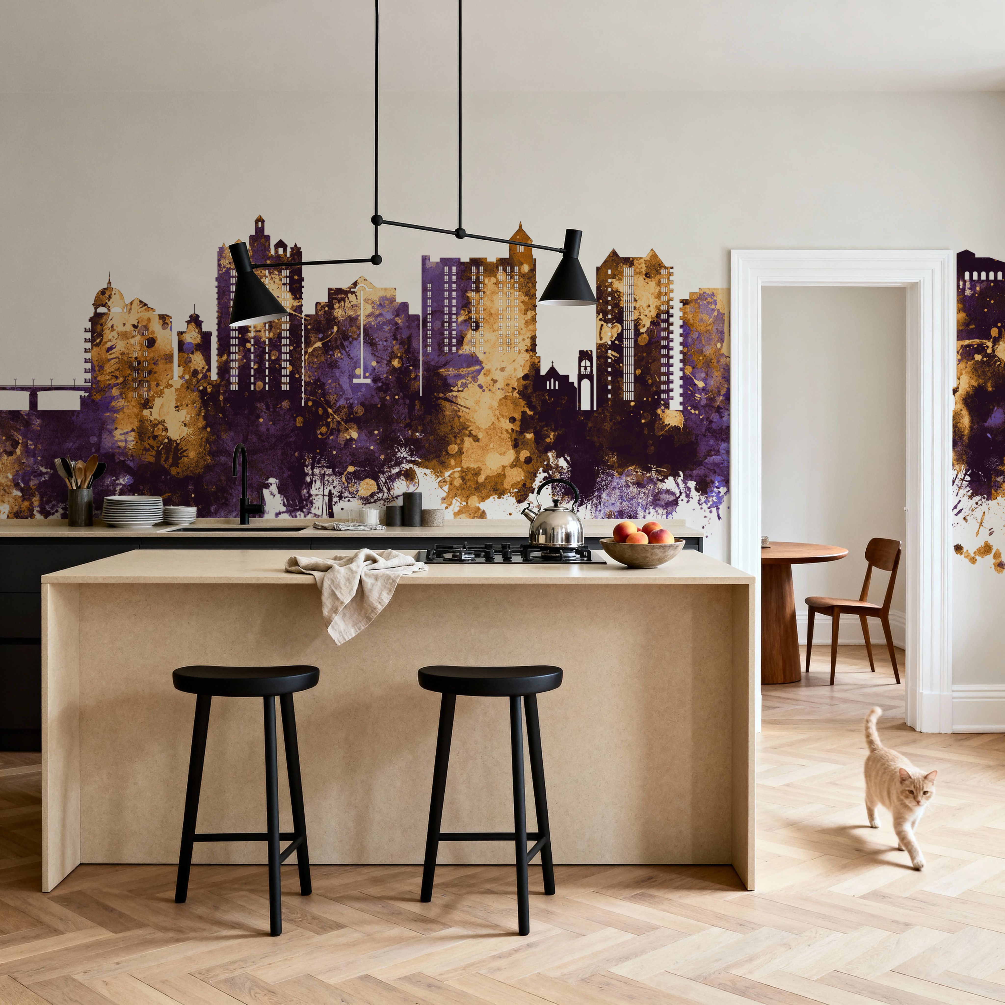 Sarasota Florida Skyline Purple & Gold