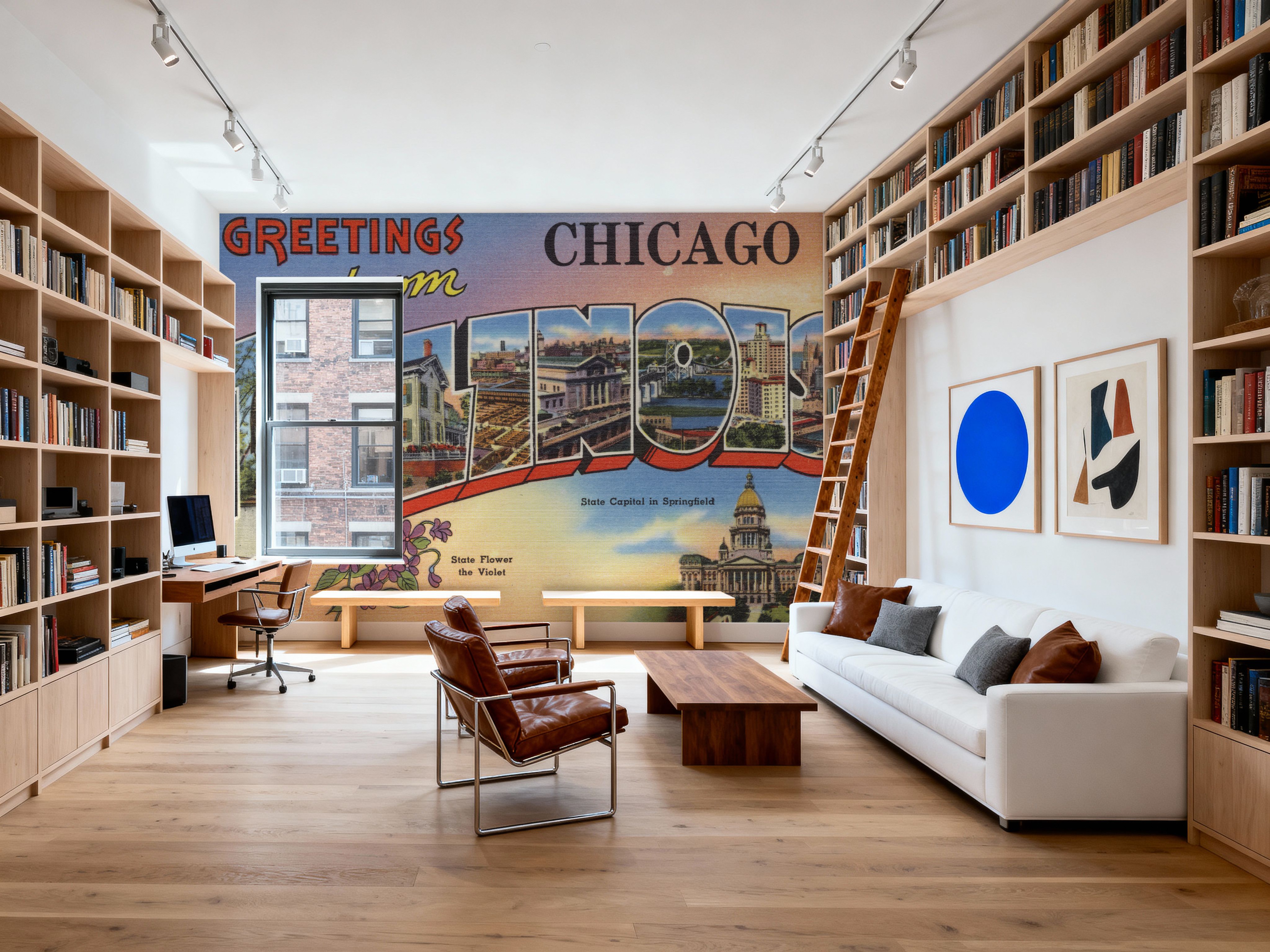 Greetings from Illinois - Screenprint Postcard