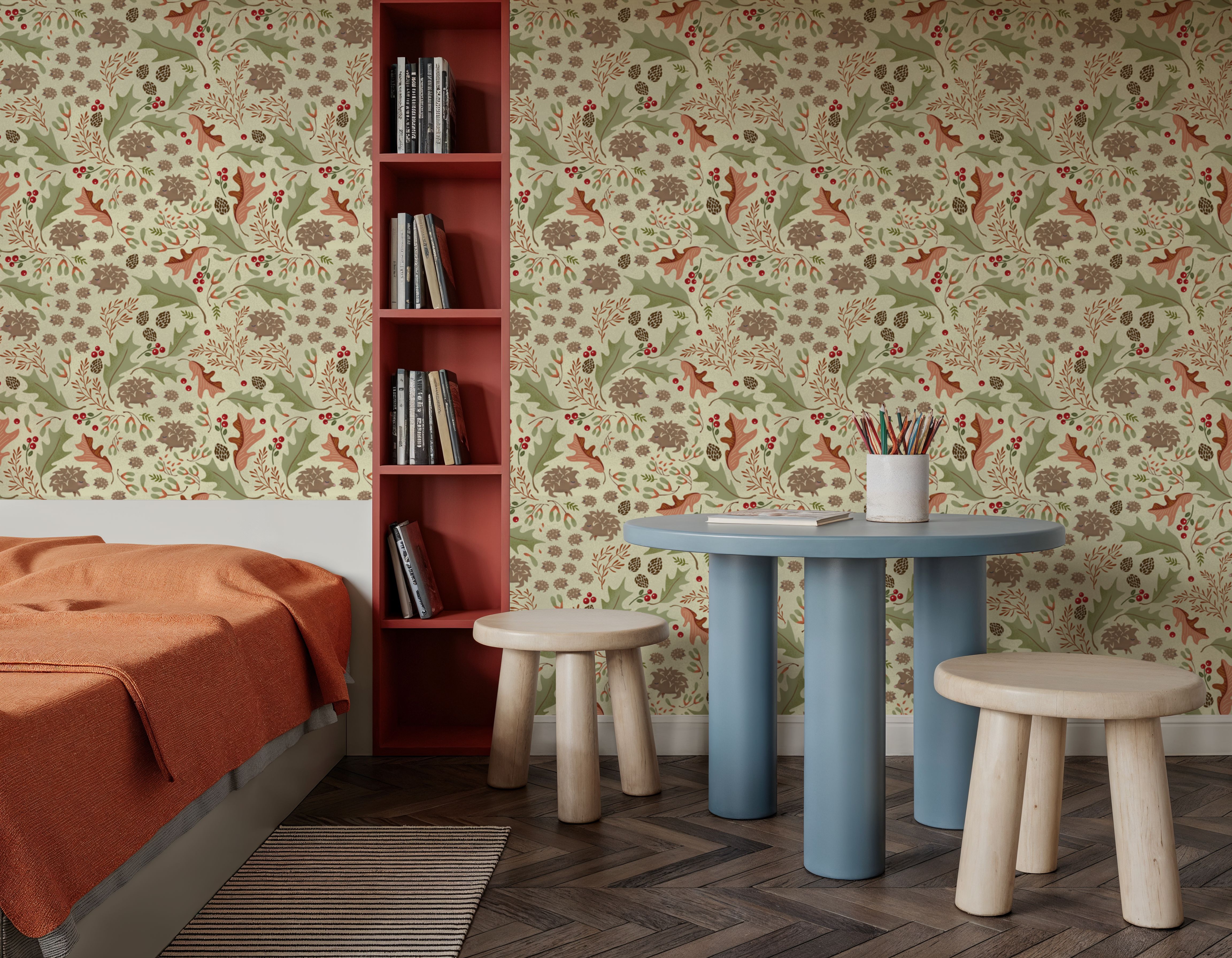 Autumn Hedgehogs, Cream