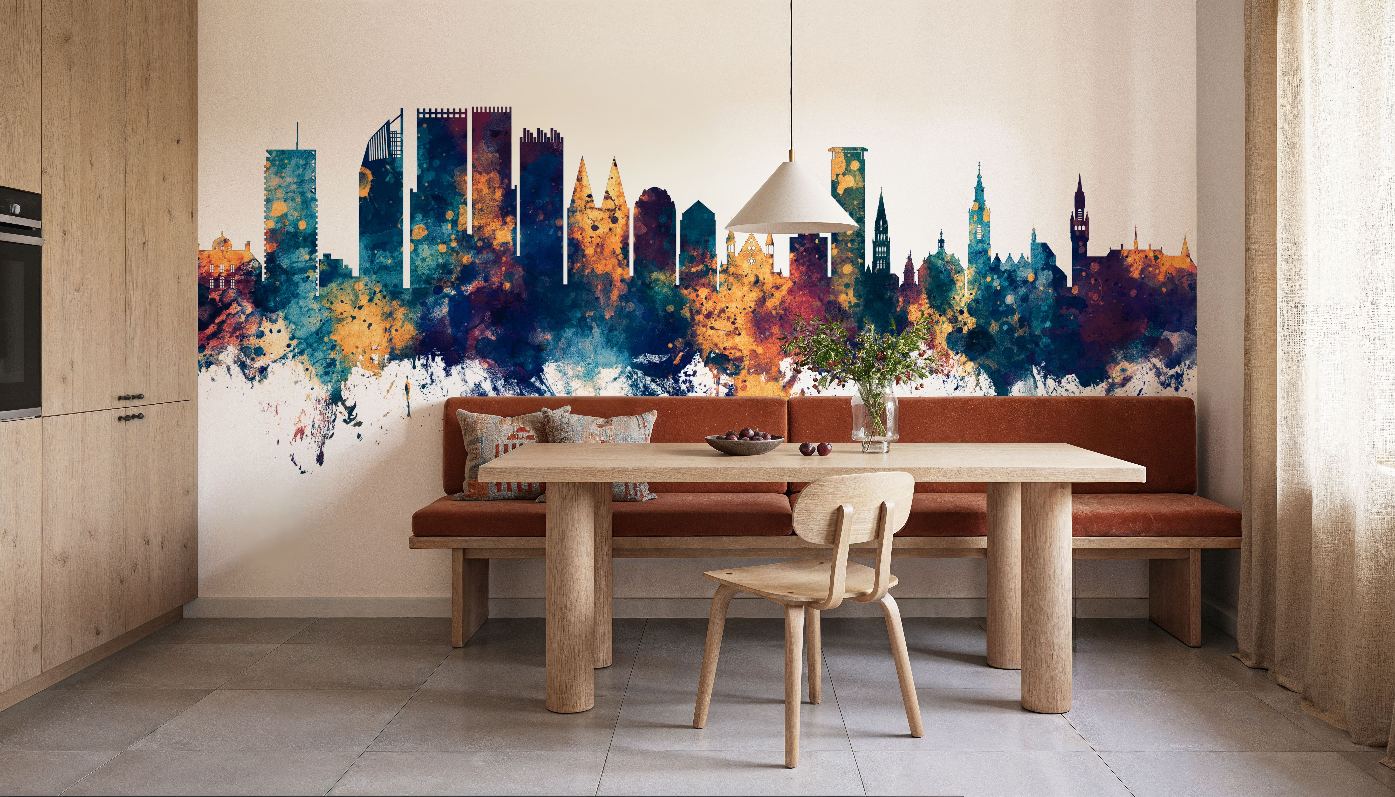 The Hauge Netherlands Skyline Blue & Bronze