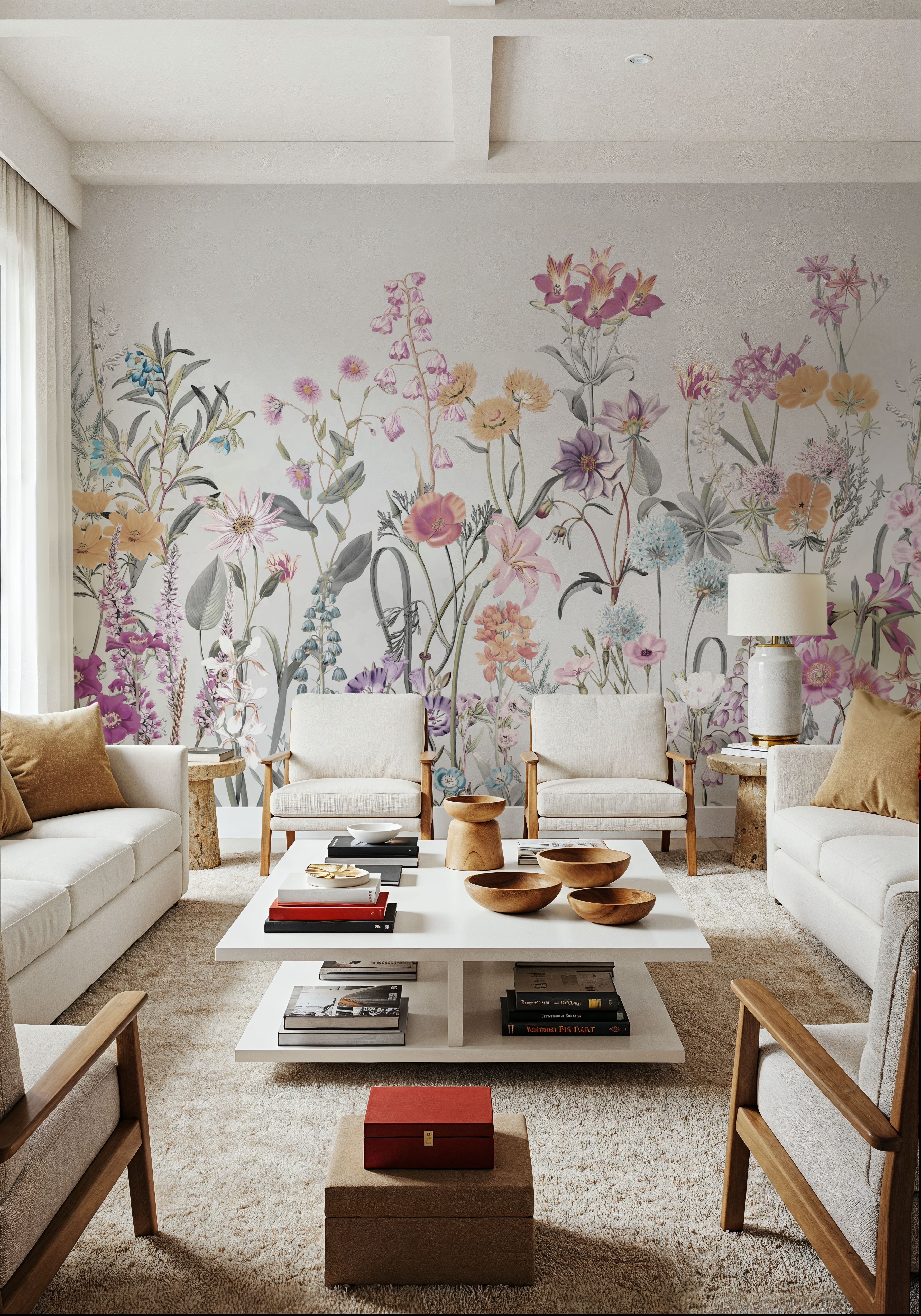 Wall Mural - Summer Meadow - Living room - Wallism US - Premium, Textured or Peel & Stick