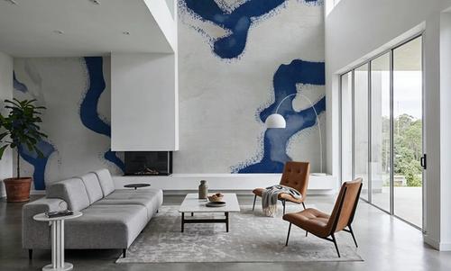 Abstract River Marks, Ocean Blue