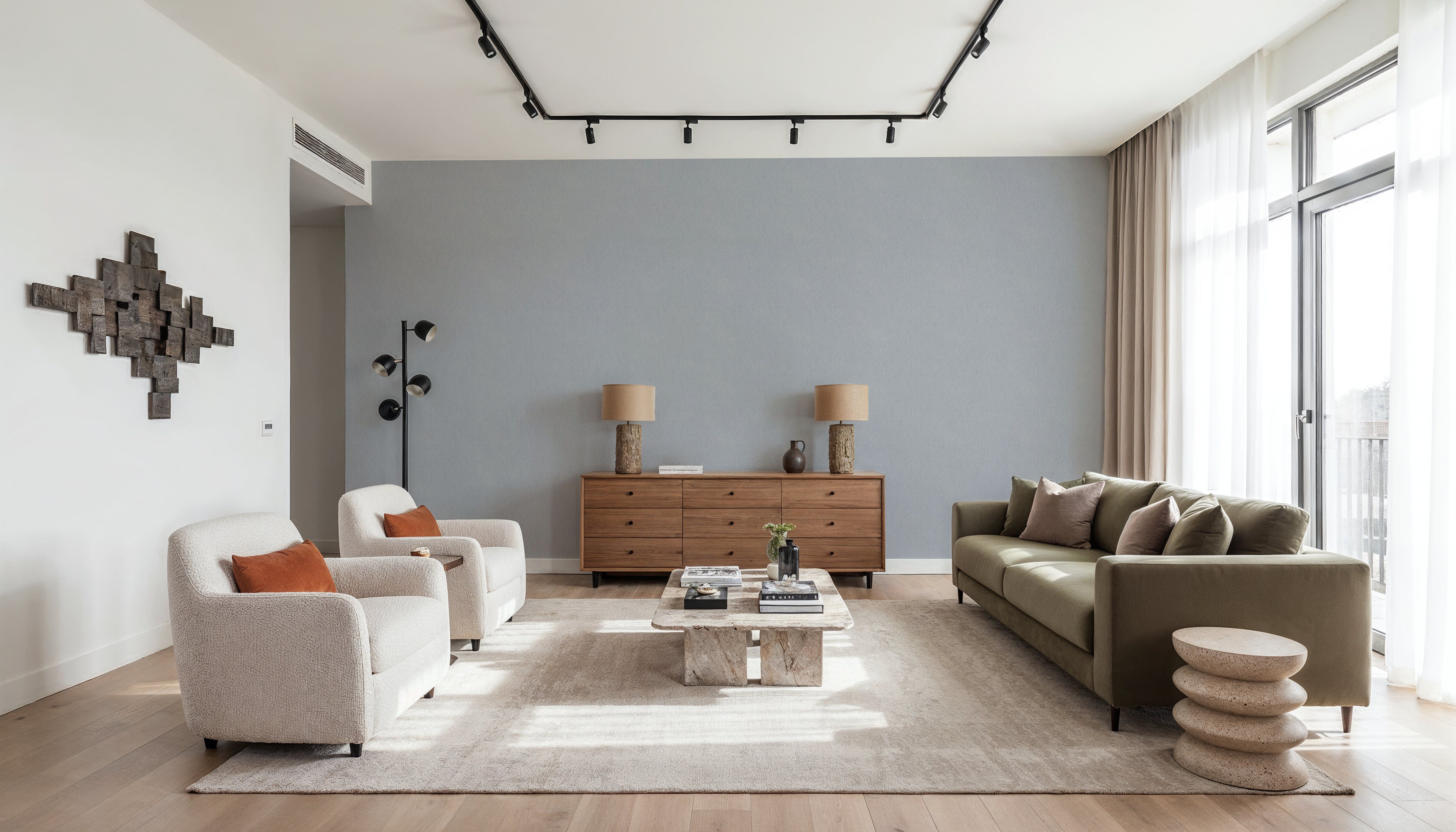 Faux Sand Stucco Finish, Ice Blue