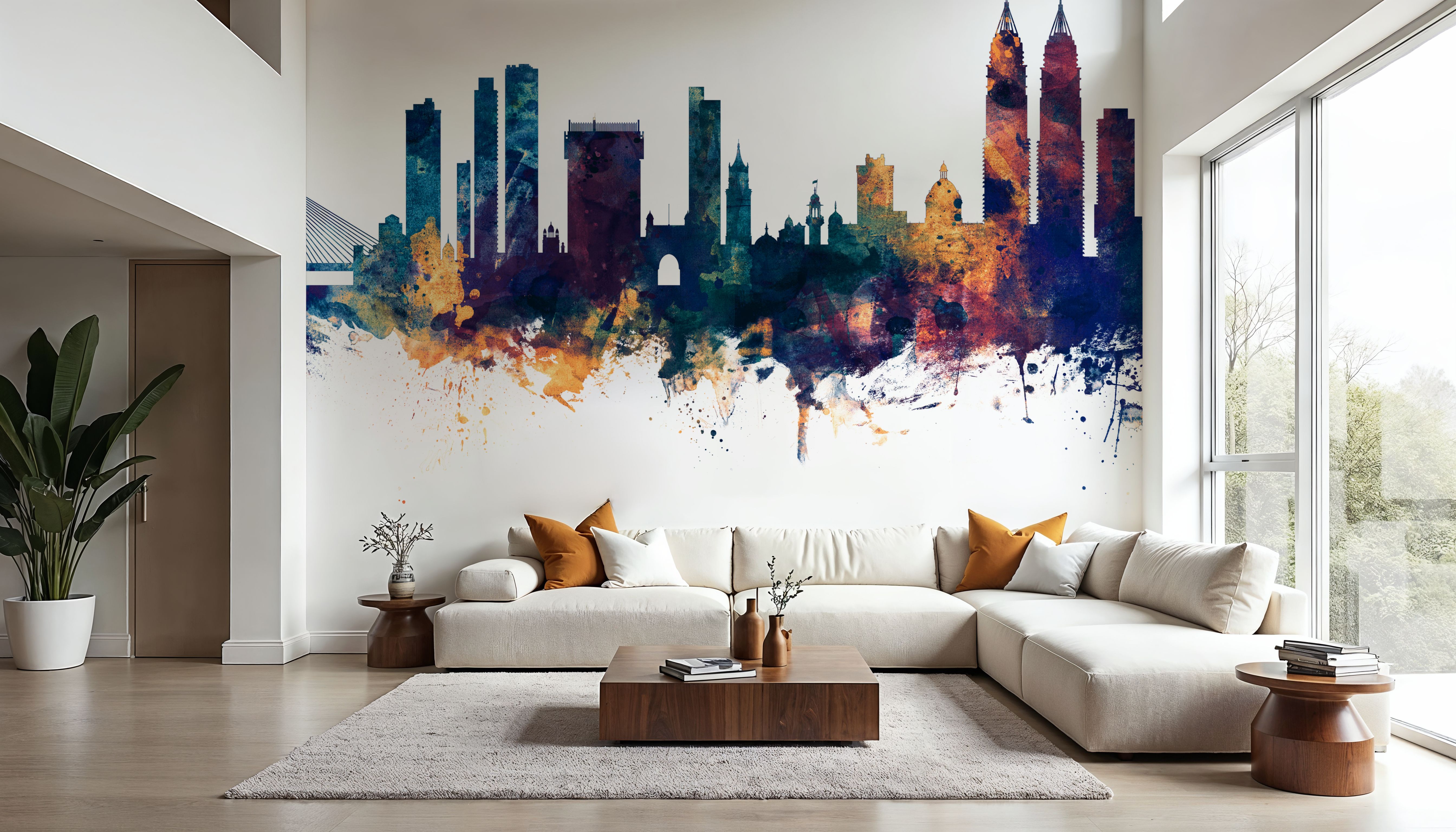 Mumbai Skyline India Bombay Blue & Bronze