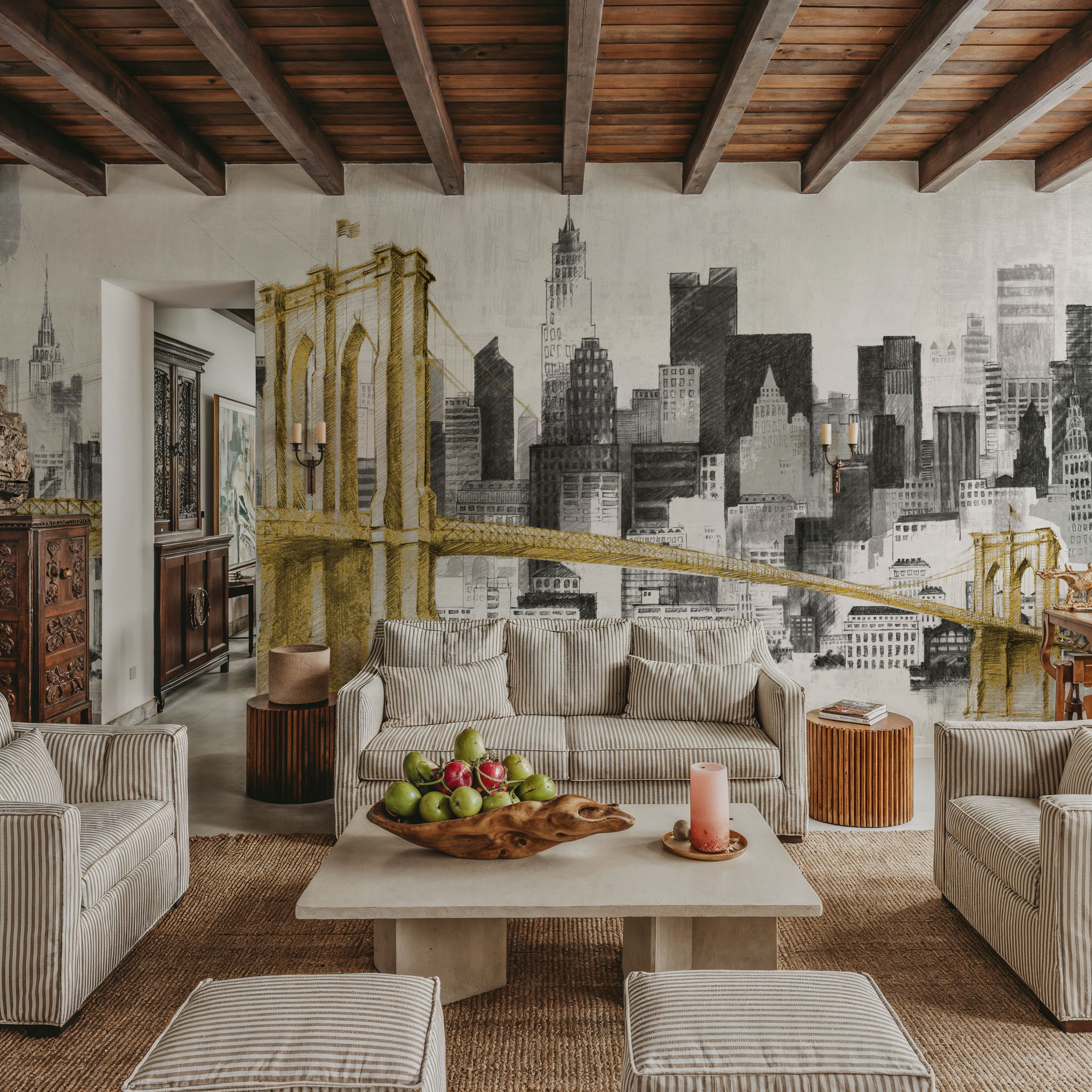 New York Skyline I Yellow Bridge no Words