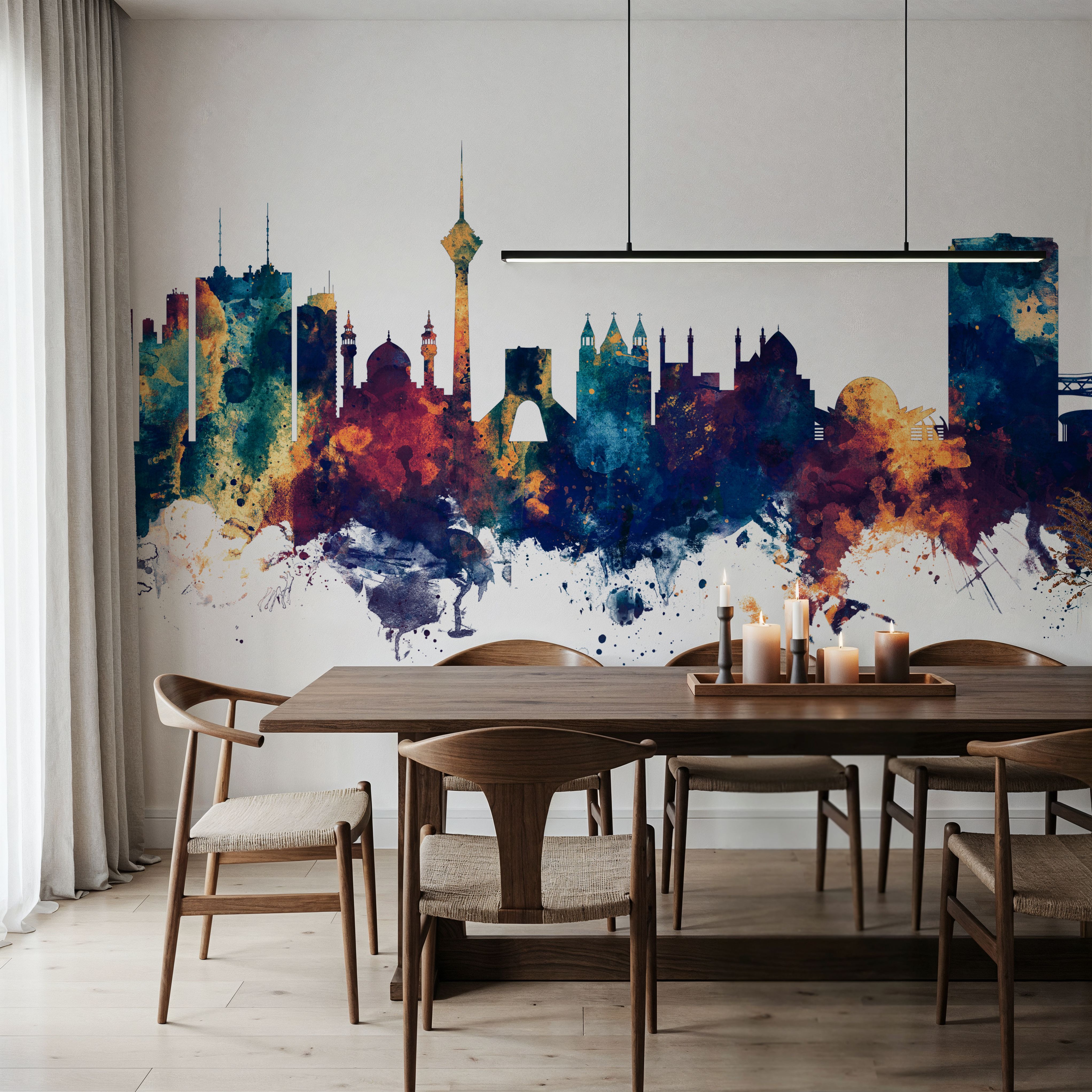 Tehran Iran Skyline Blue & Bronze