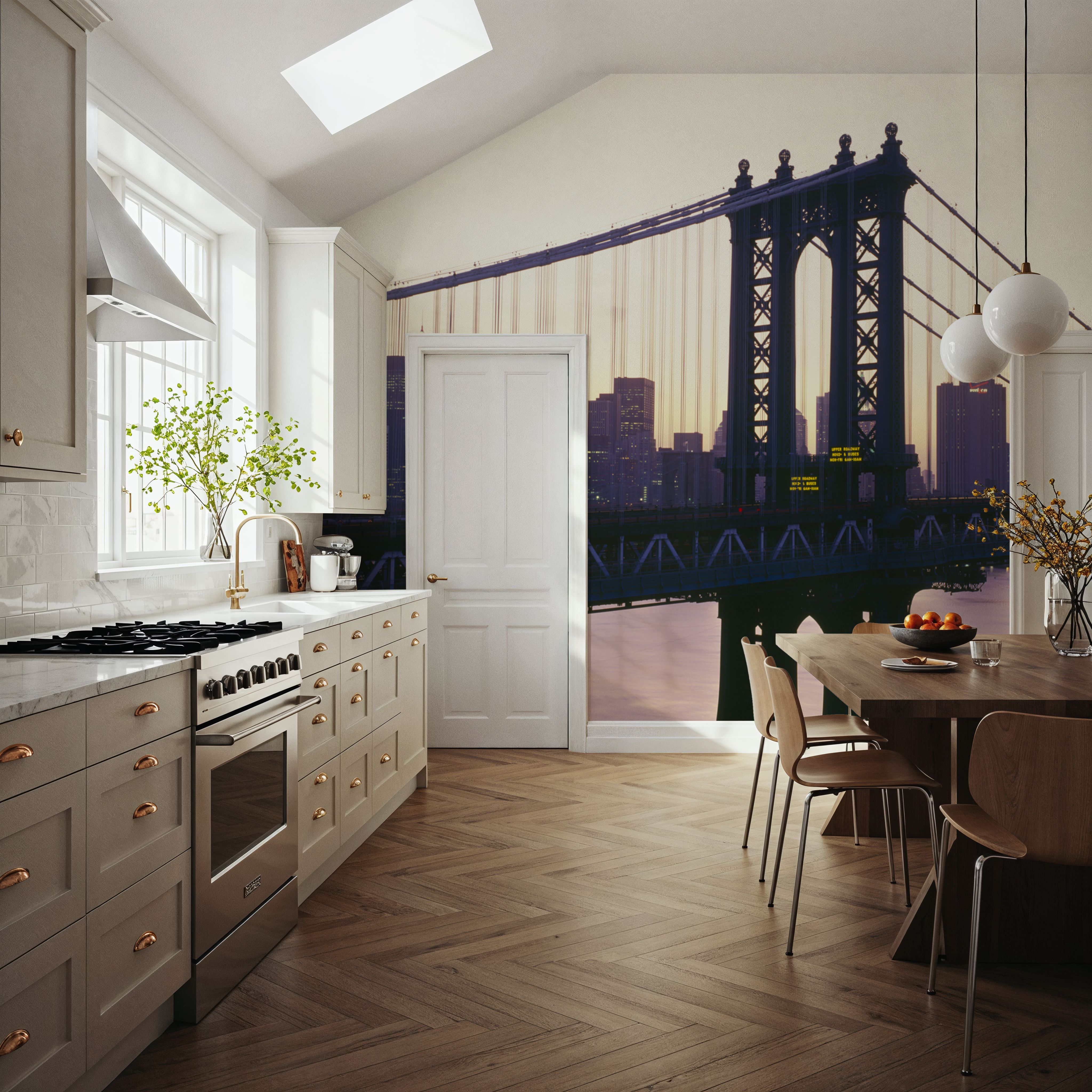 Golden Hour Brooklyn Bridge Reflections