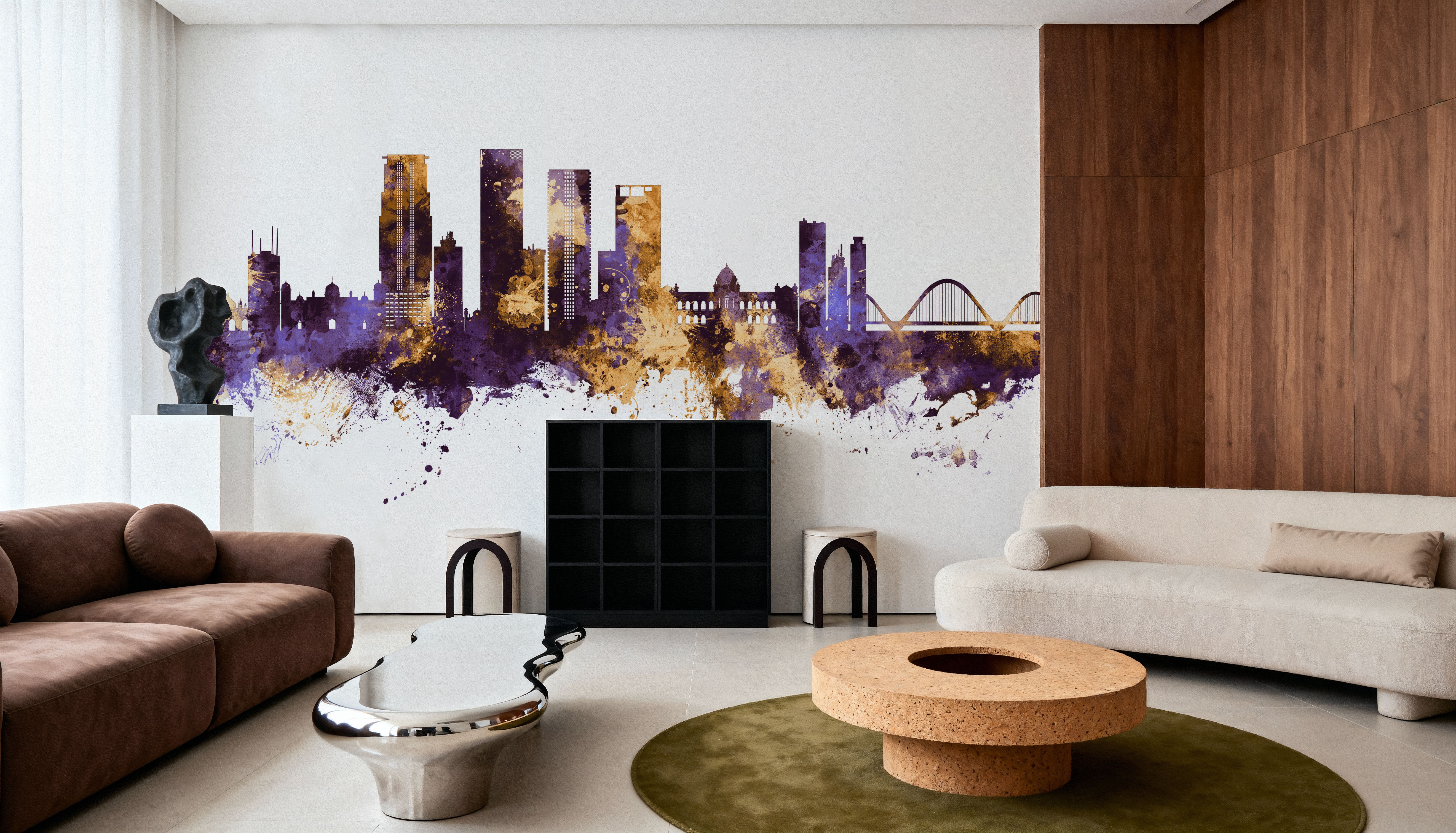 Dhaka Bangladesh Skyline Purple & Gold