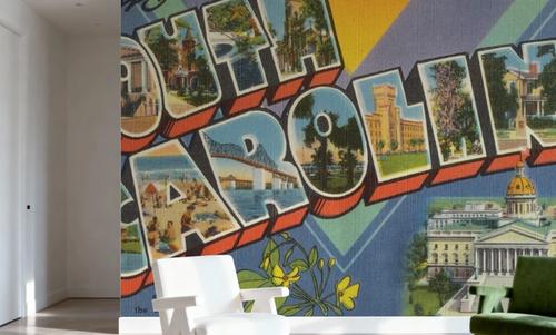 Greetings from Aiken South Carolina - Screenprint Postcard