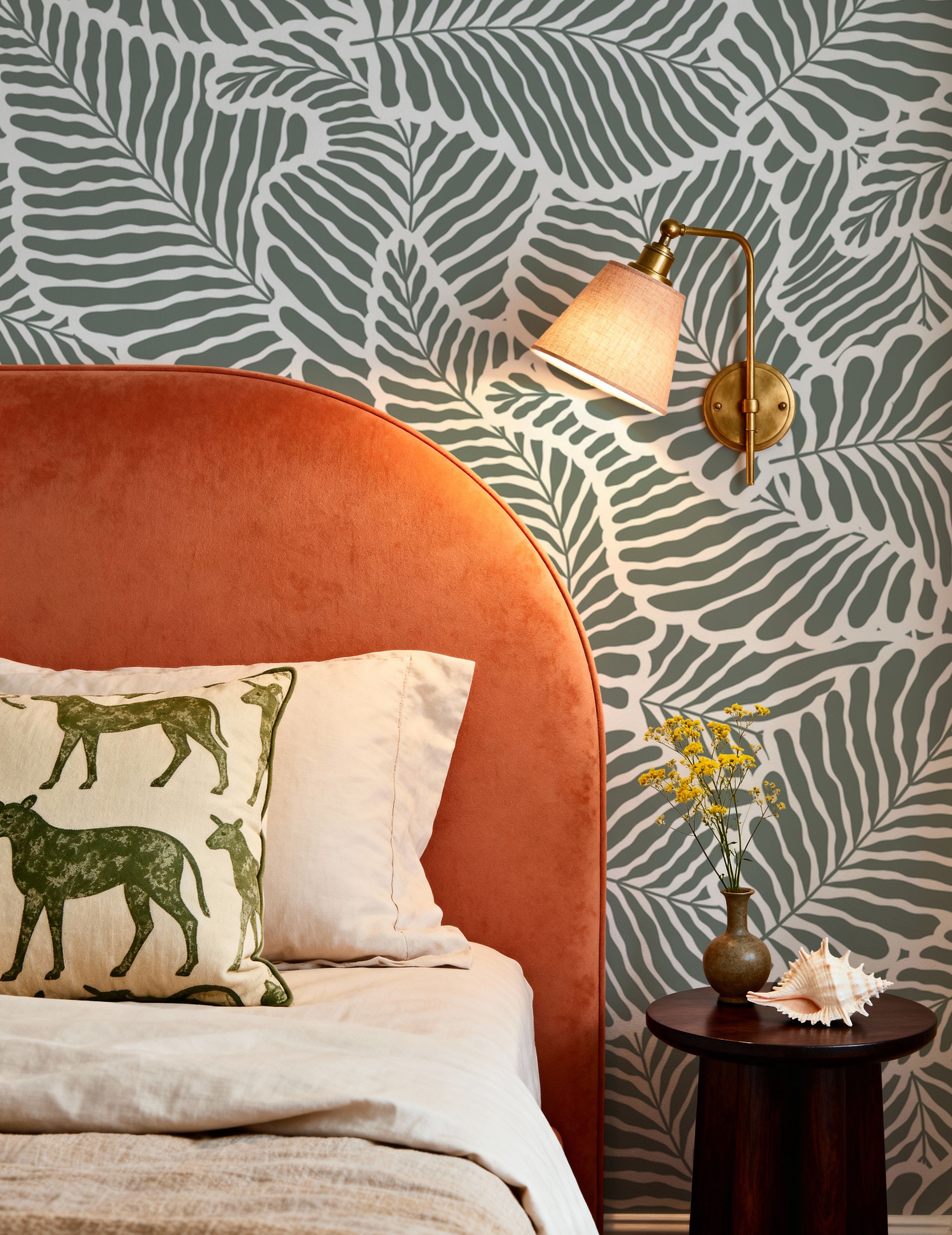 Fern Cut-Outs Pattern, Khaki