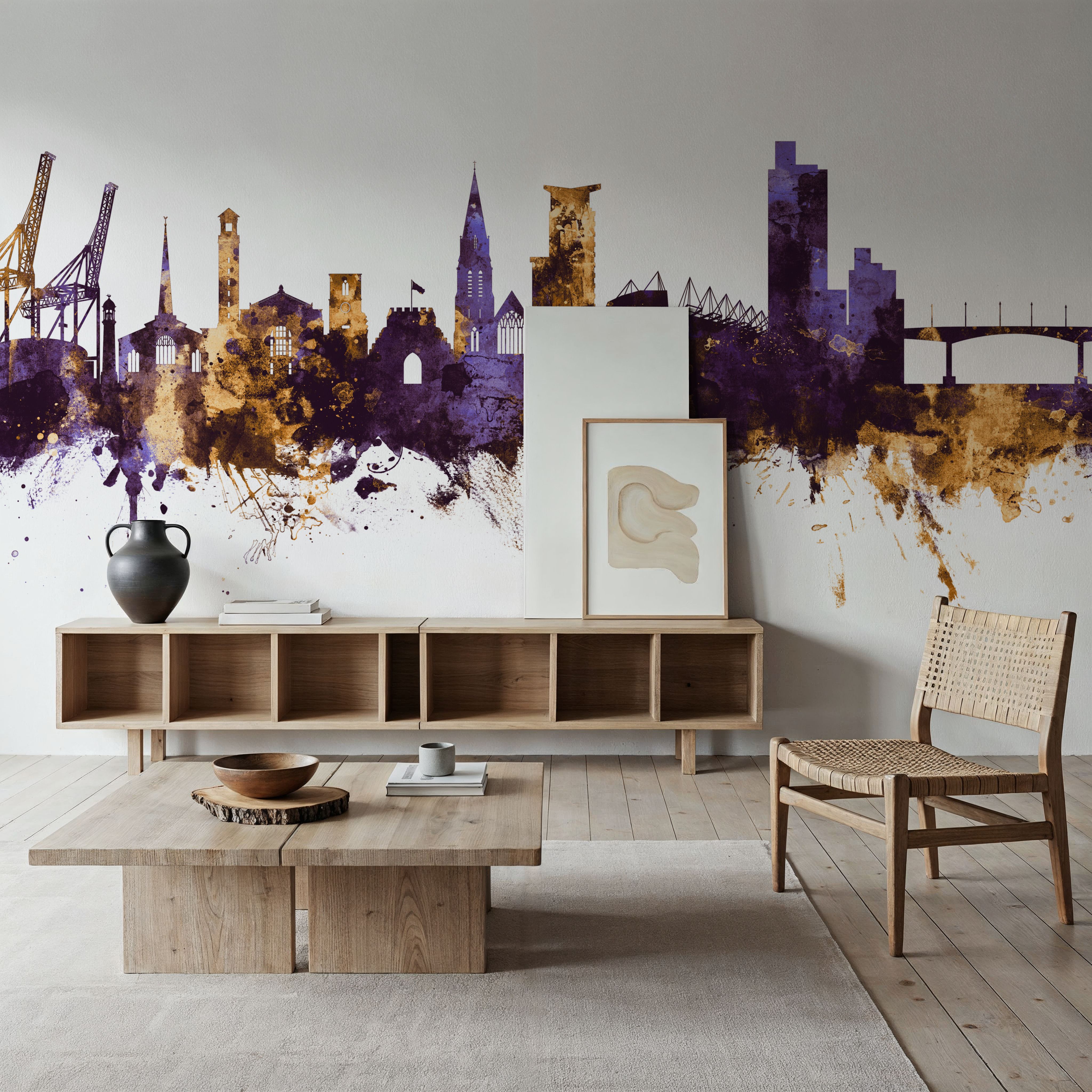 Southampton England Skyline Purple & Gold