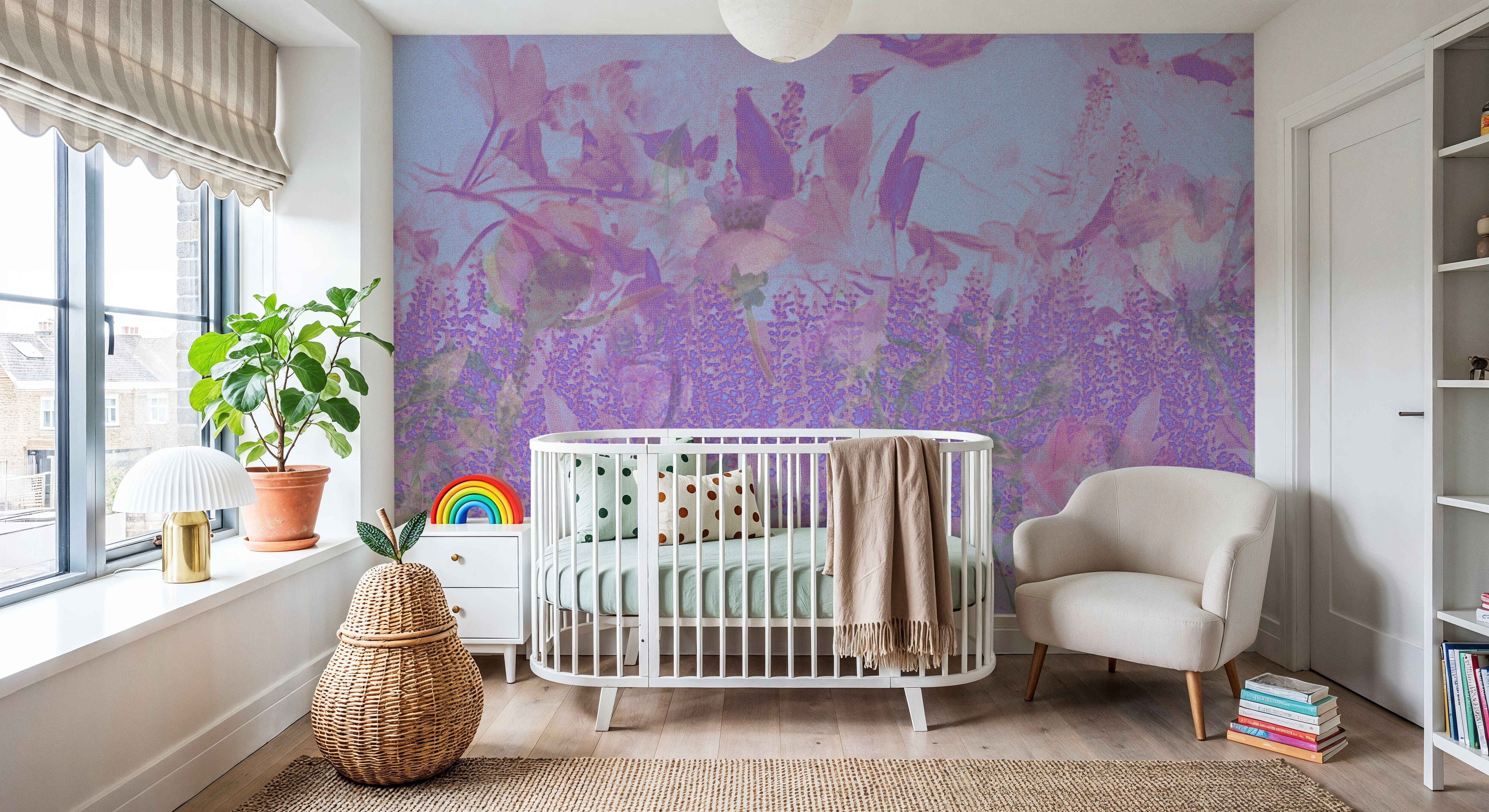 Dream Lupine, Washed Periwinkle, Papier peint