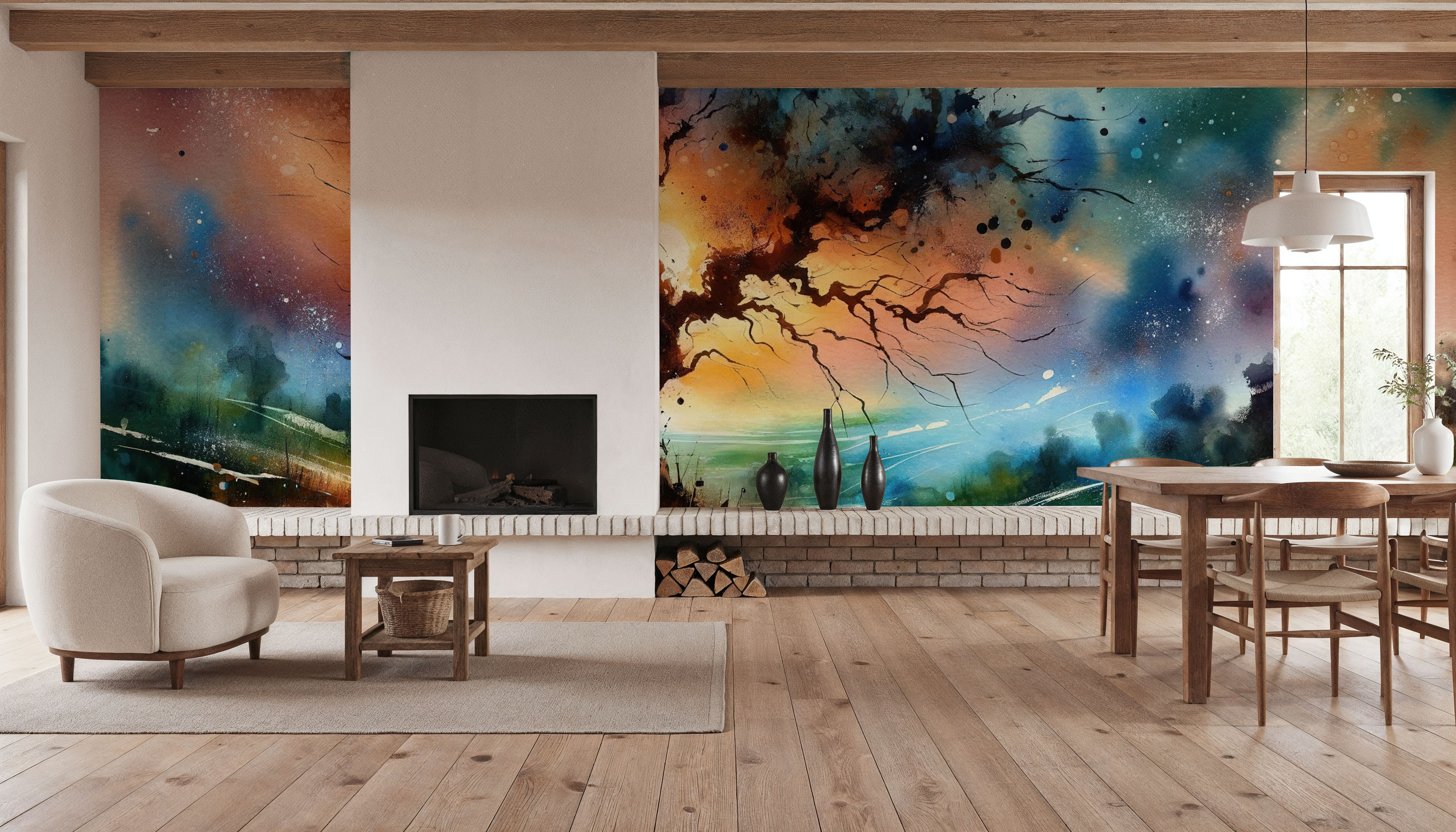 Lonely Tree Starry Night, Wallpaper