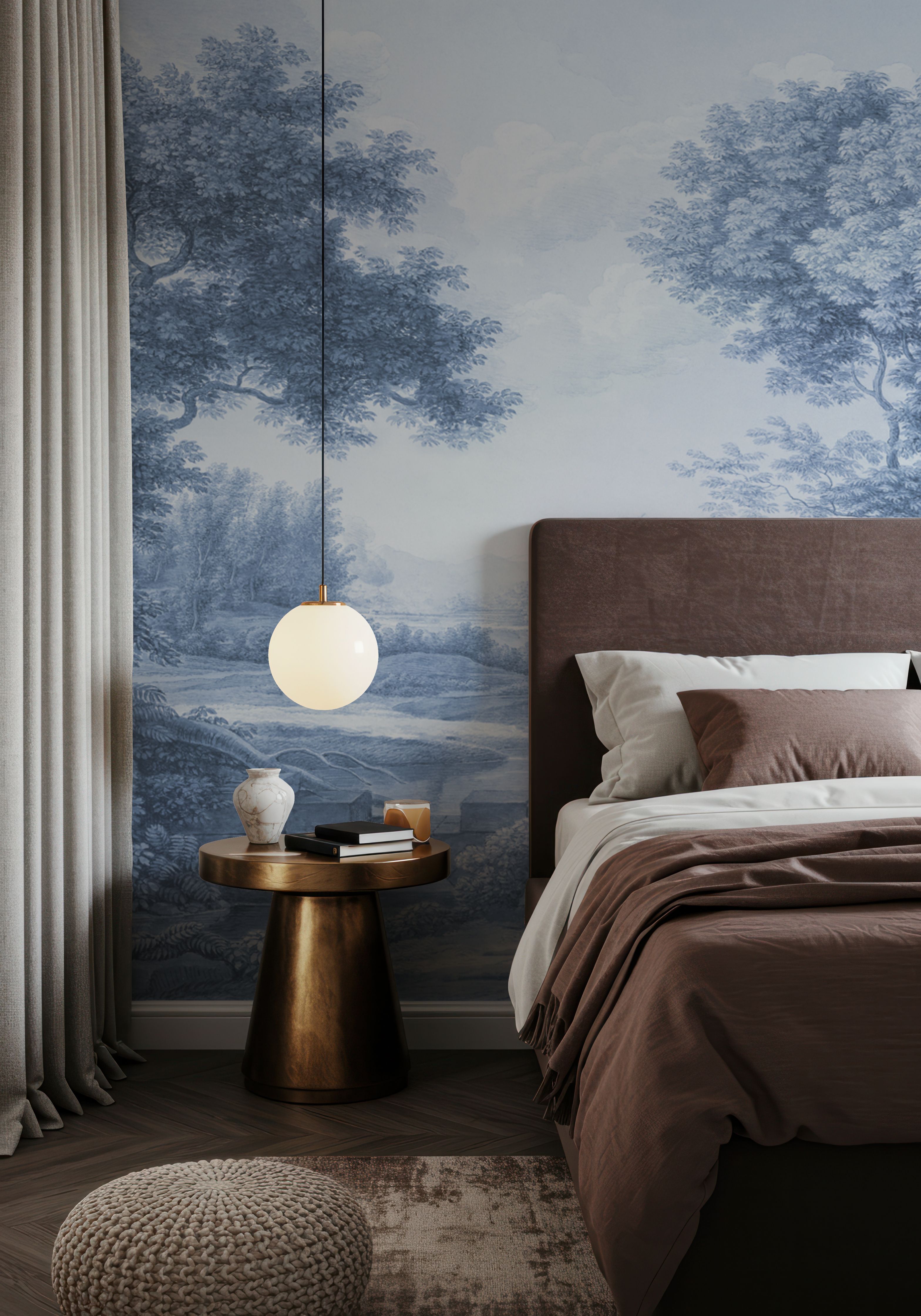 Riverbank Oak Landscape, Blues