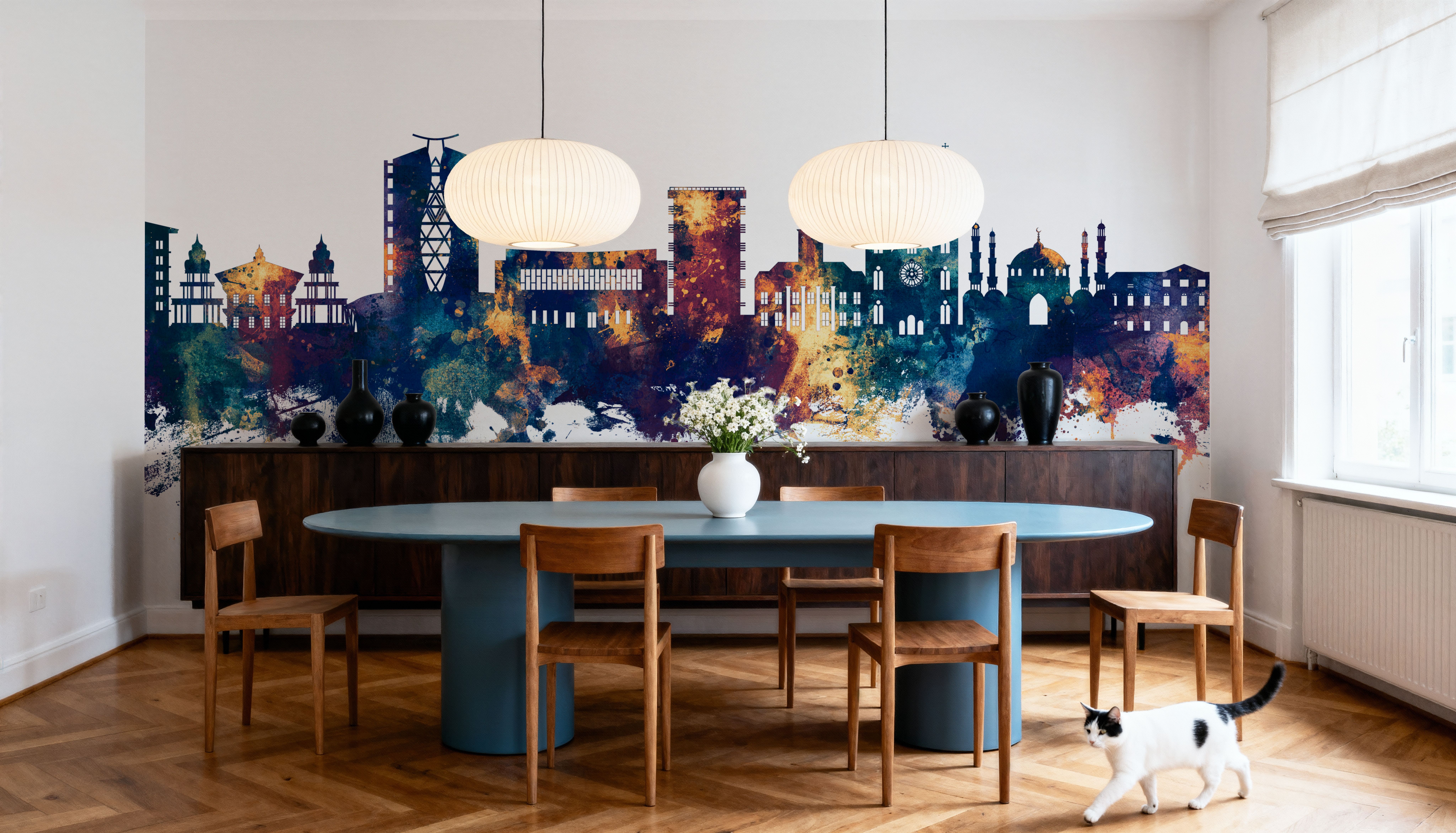 Paramaribo Suriname Skyline Blue & Bronze