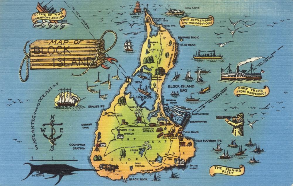 Greetings from Keys Map - Screenprint Postcard