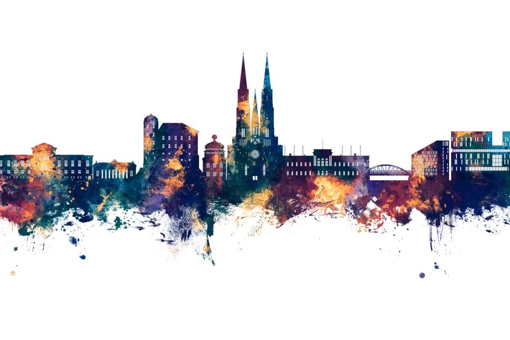 Uppsala Skyline Blue & Bronze