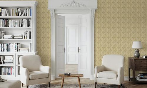 Quatrefoil Watercolor Trellis, Butter