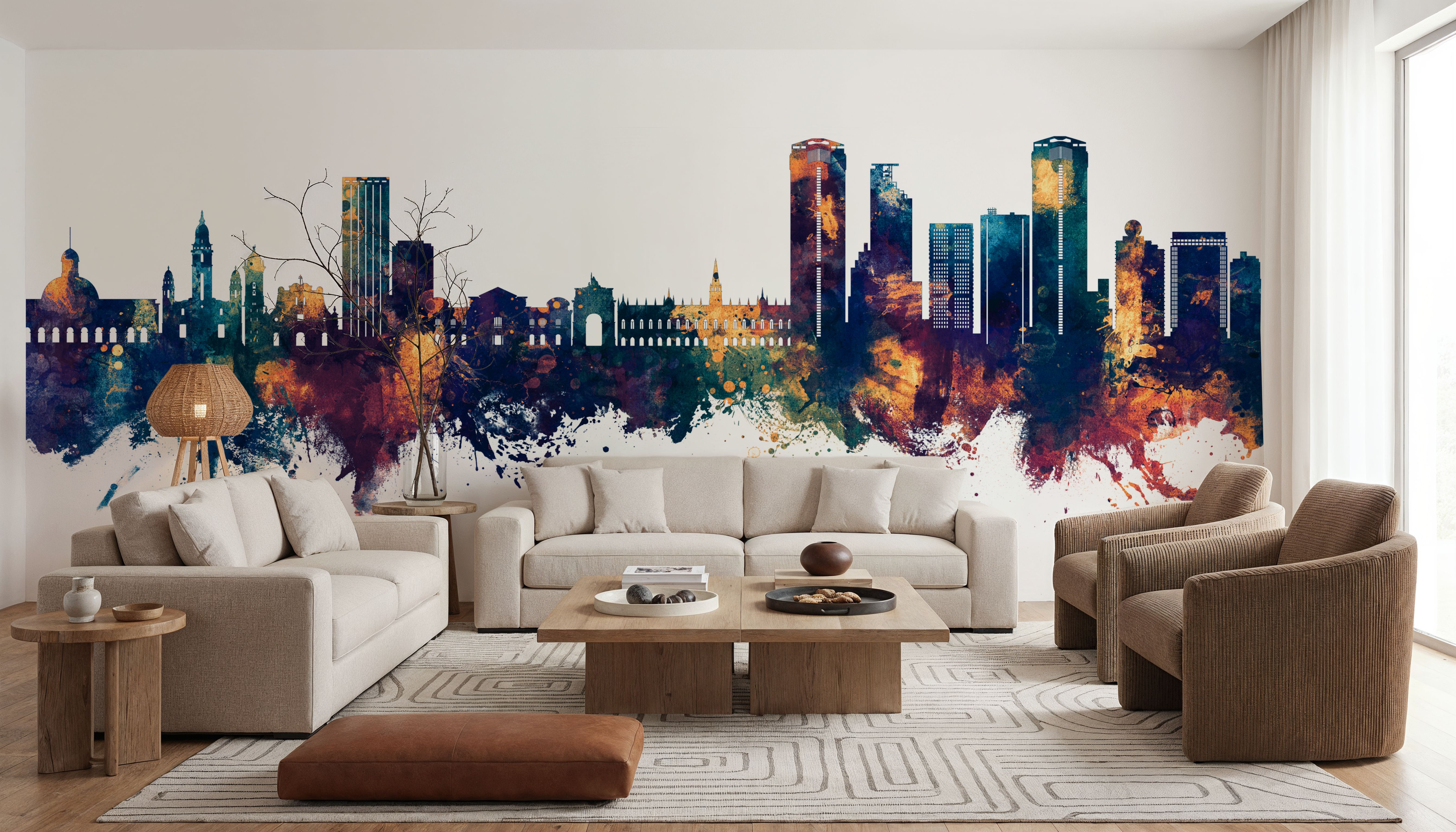 Caracas Skyline Blue & Bronze