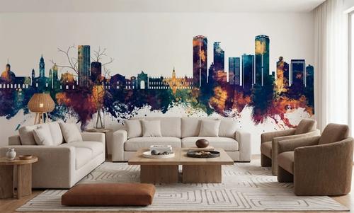 Caracas Skyline Blue & Bronze