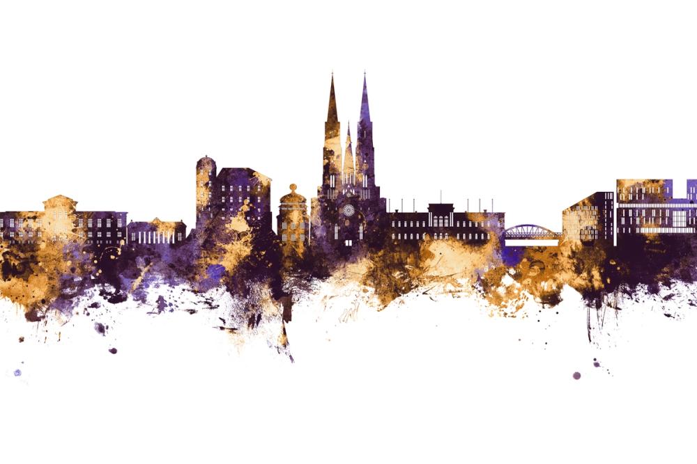 Uppsala Skyline Purple & Gold