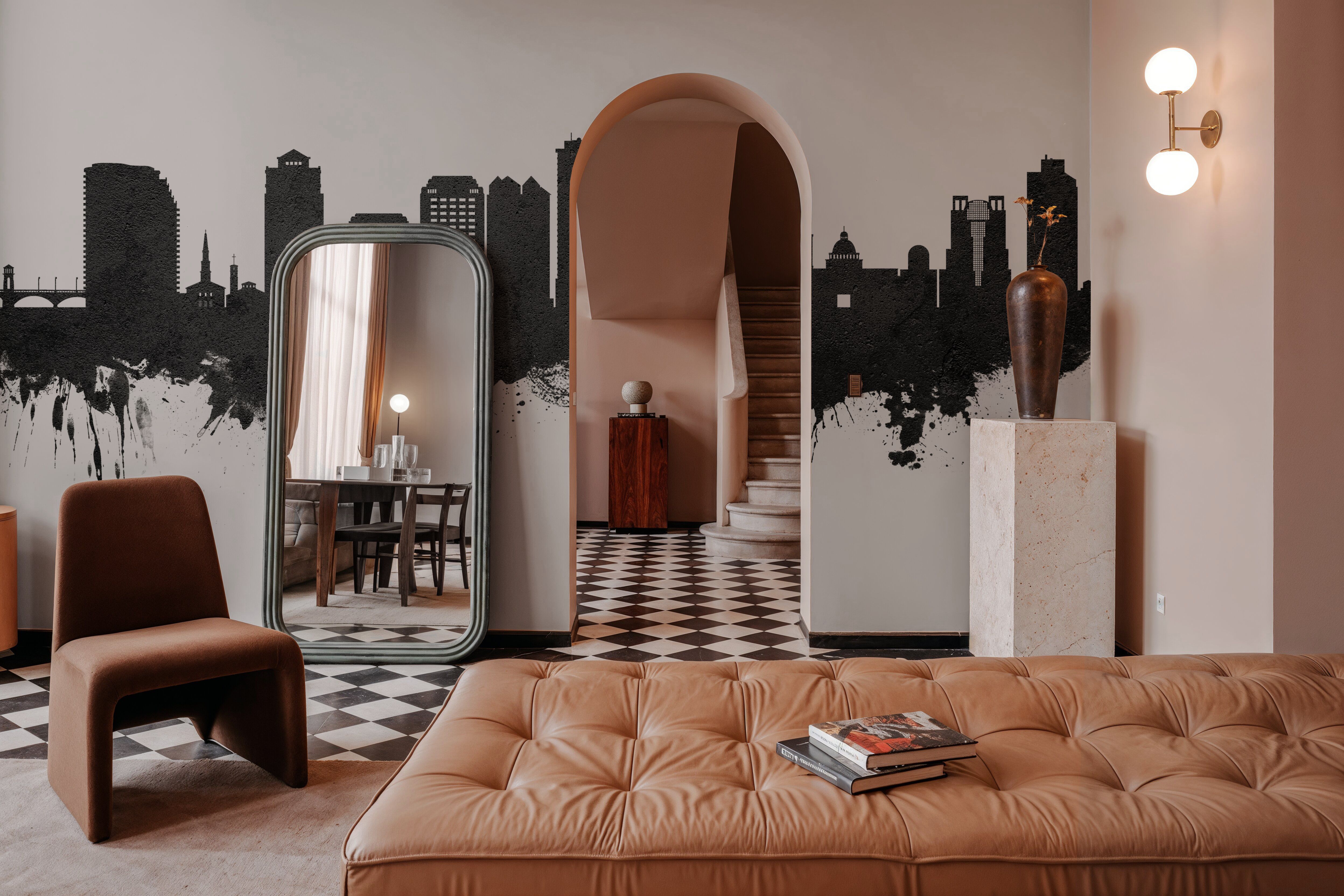 West Palm Beach Florida Skyline Black & White