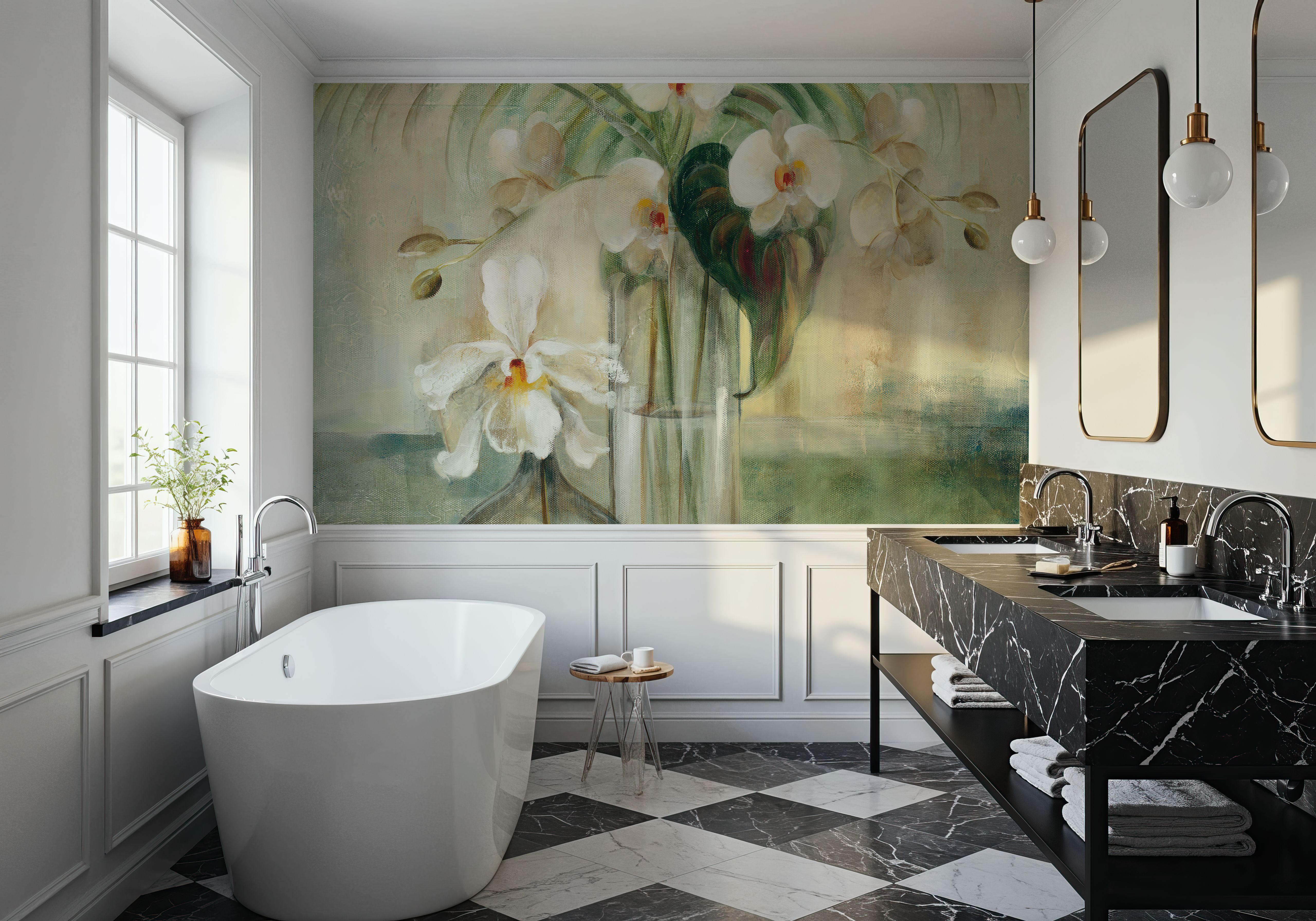 Silver Orchids III, Papier peint