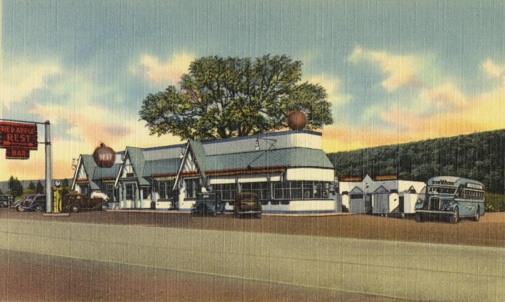 Greetings from Red Apple Rest - Screenprint Postcard