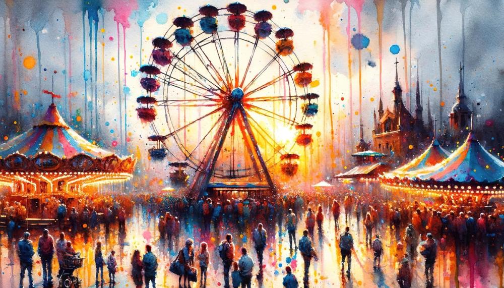 Carnival Lights at Dusk