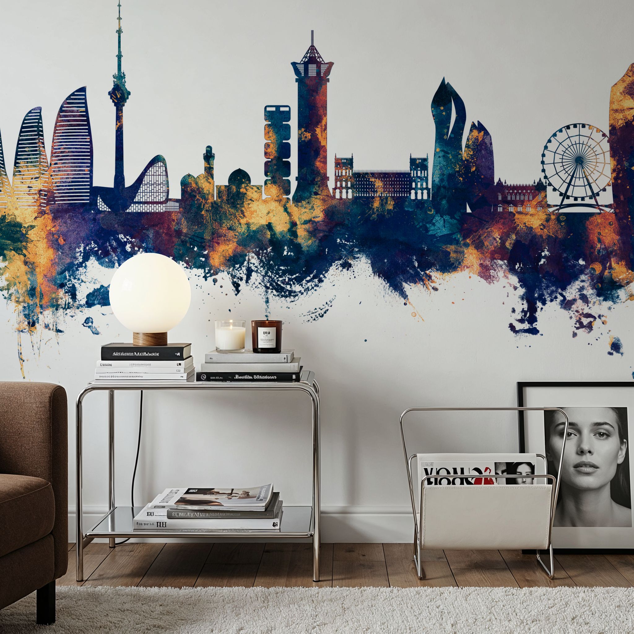 Baku Skyline Blue & Bronze