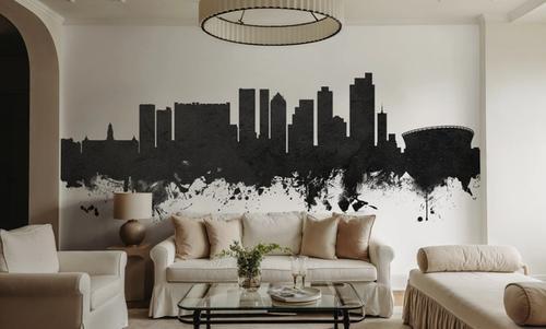 Cape Town Skyline Black & White