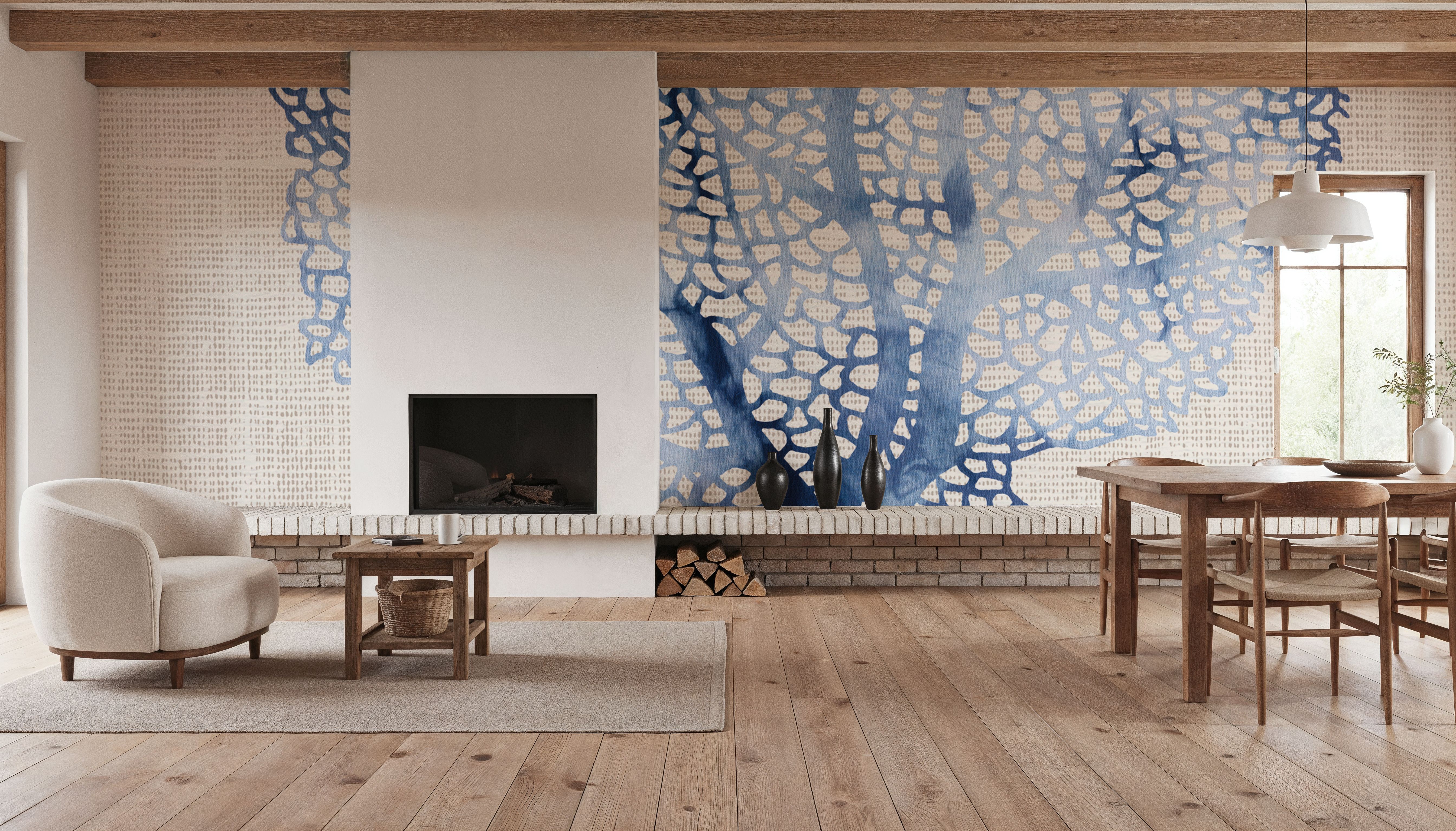 Shibori Coral II on Linen