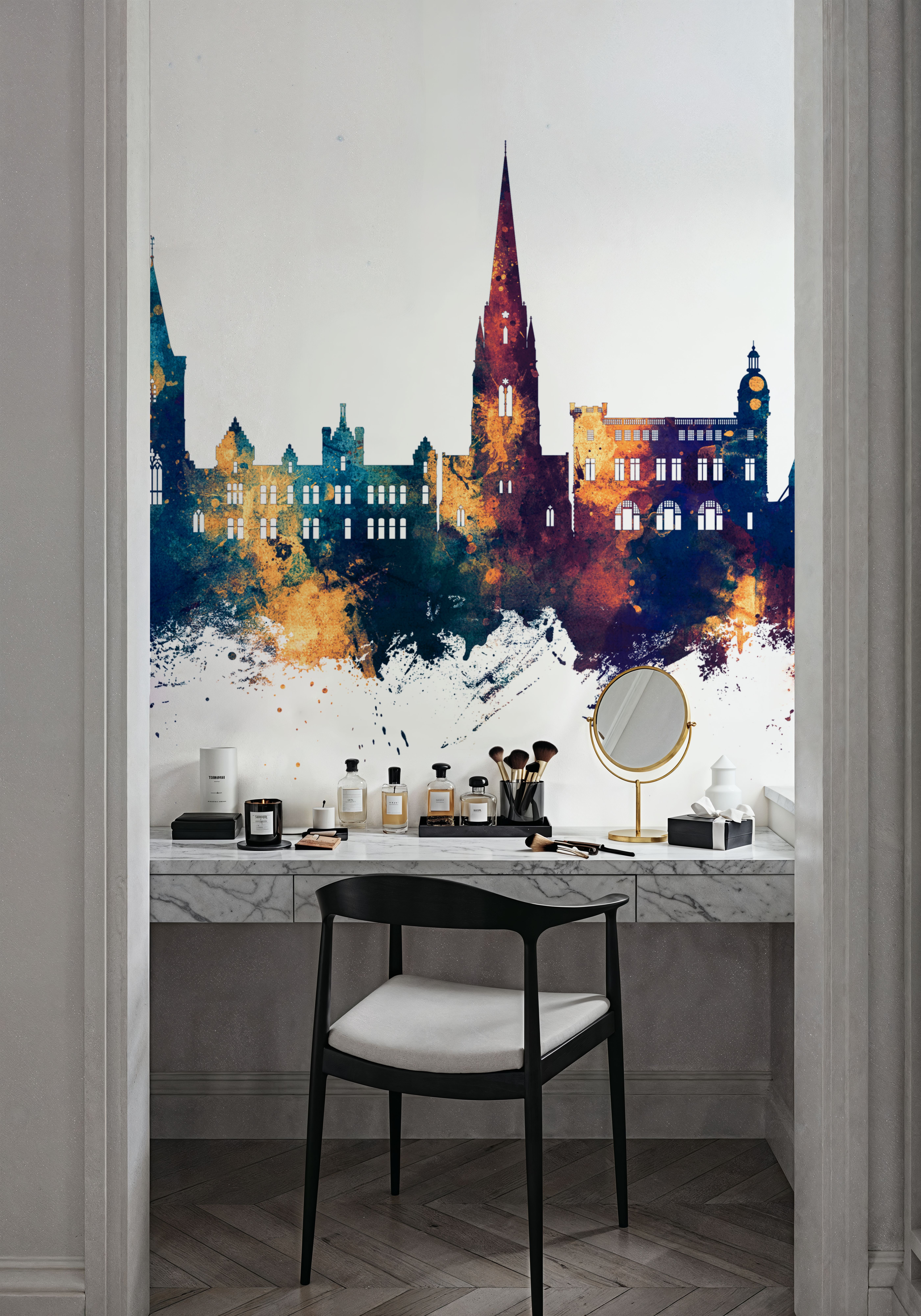 Perth Scotland Skyline Blue & Bronze