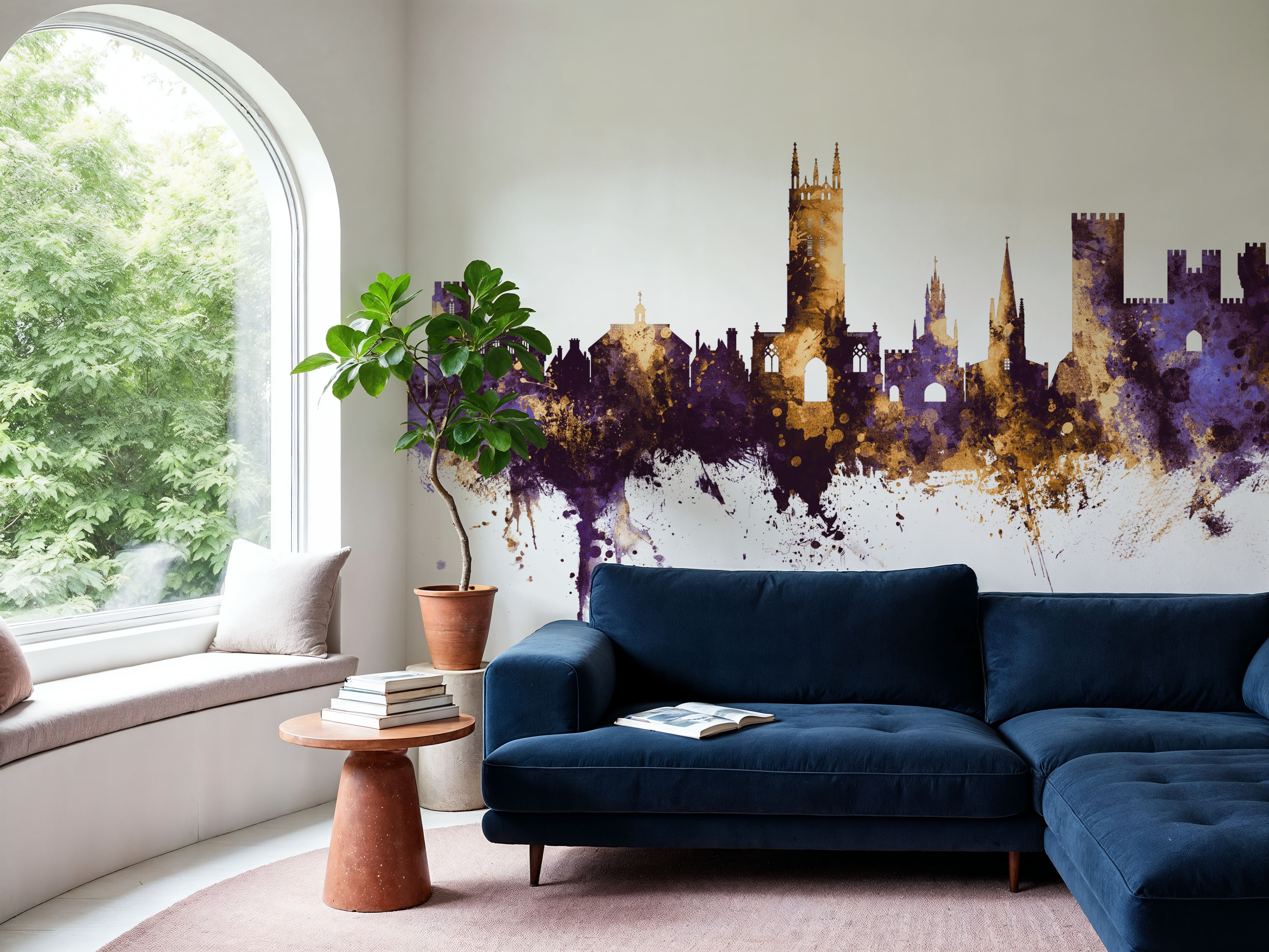 Warwick England Skyline Purple & Gold