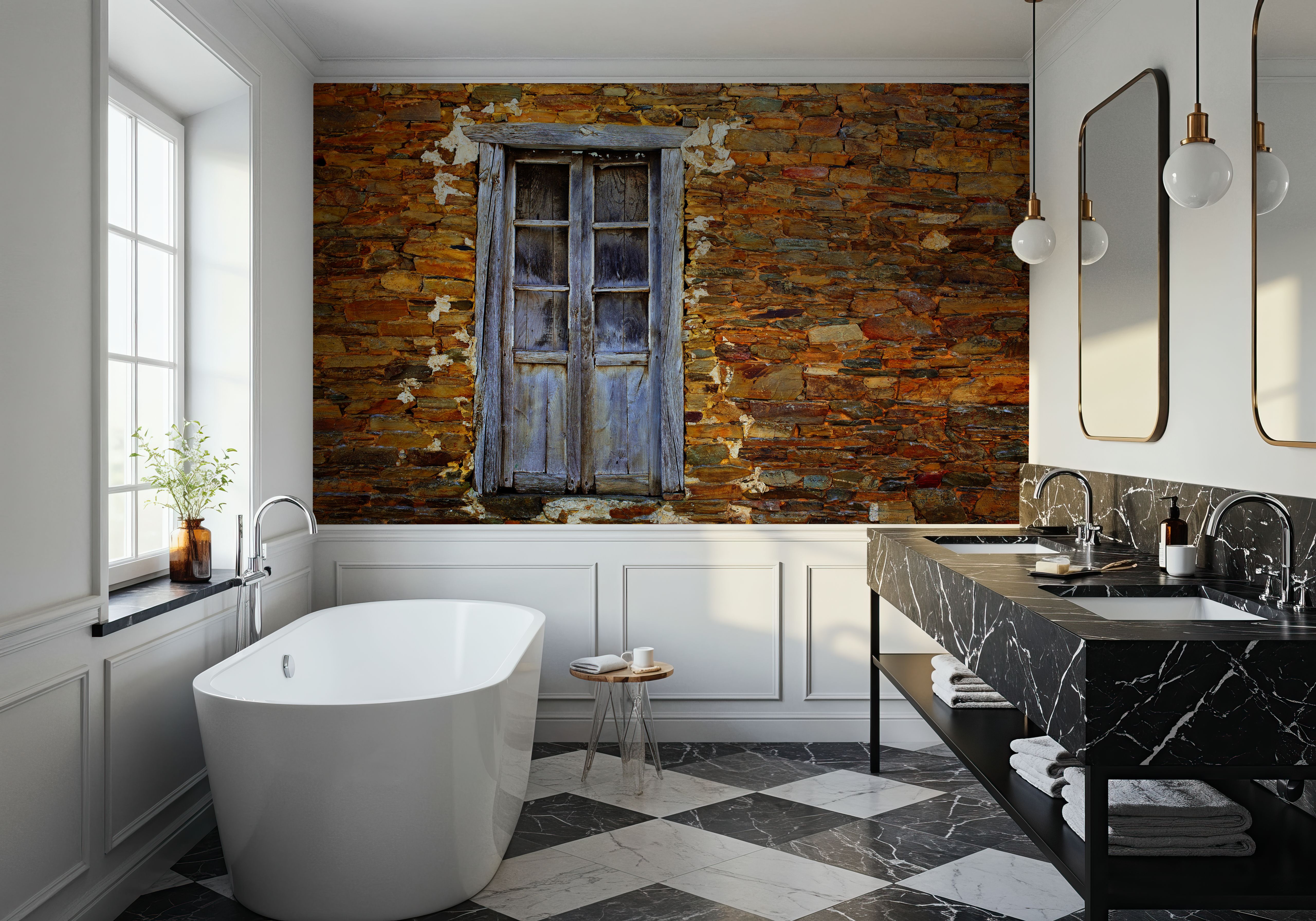 Wooden Window, Papel pintado